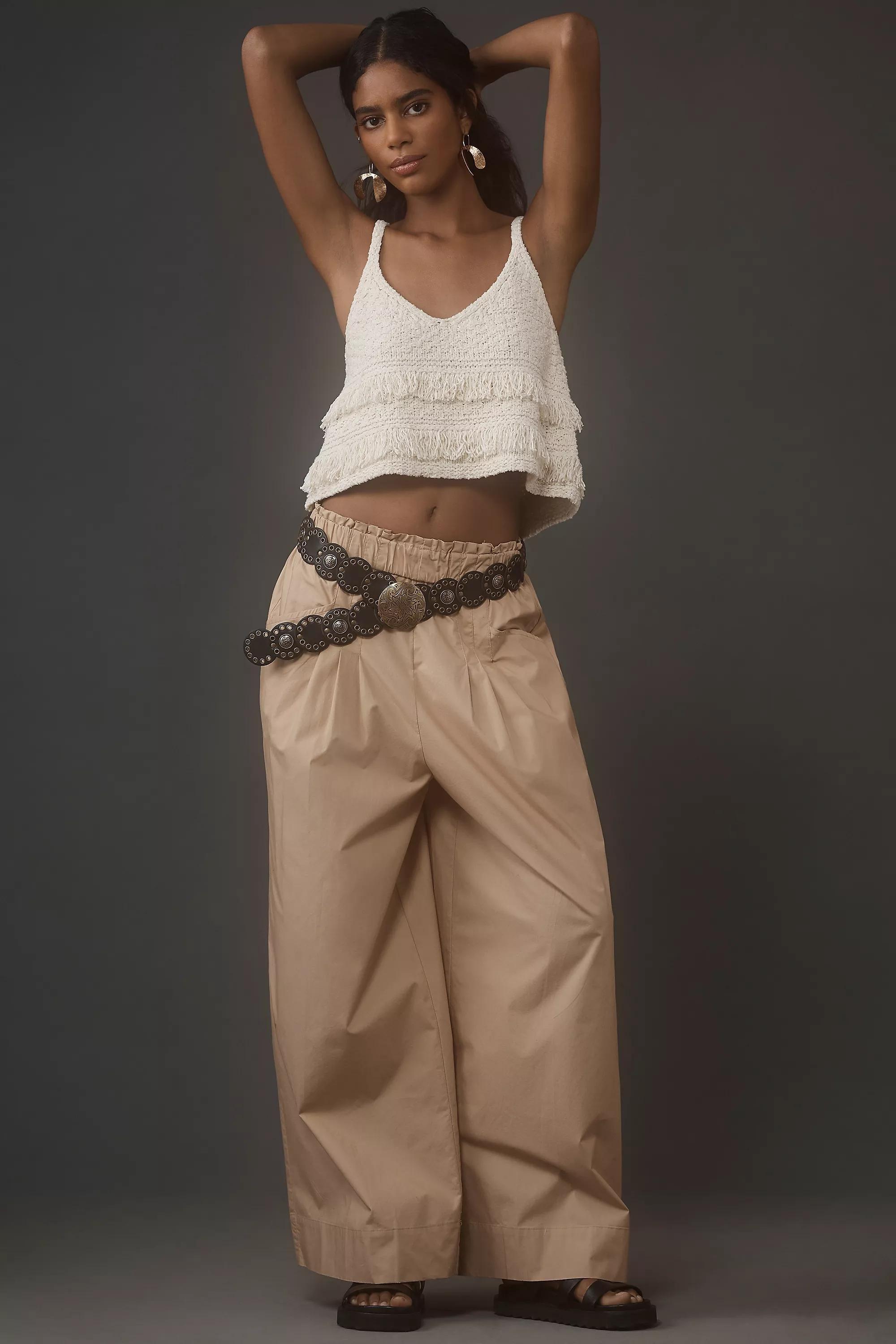 Maeve Utility Wide-Leg Trousers, Beige, , large image number 0