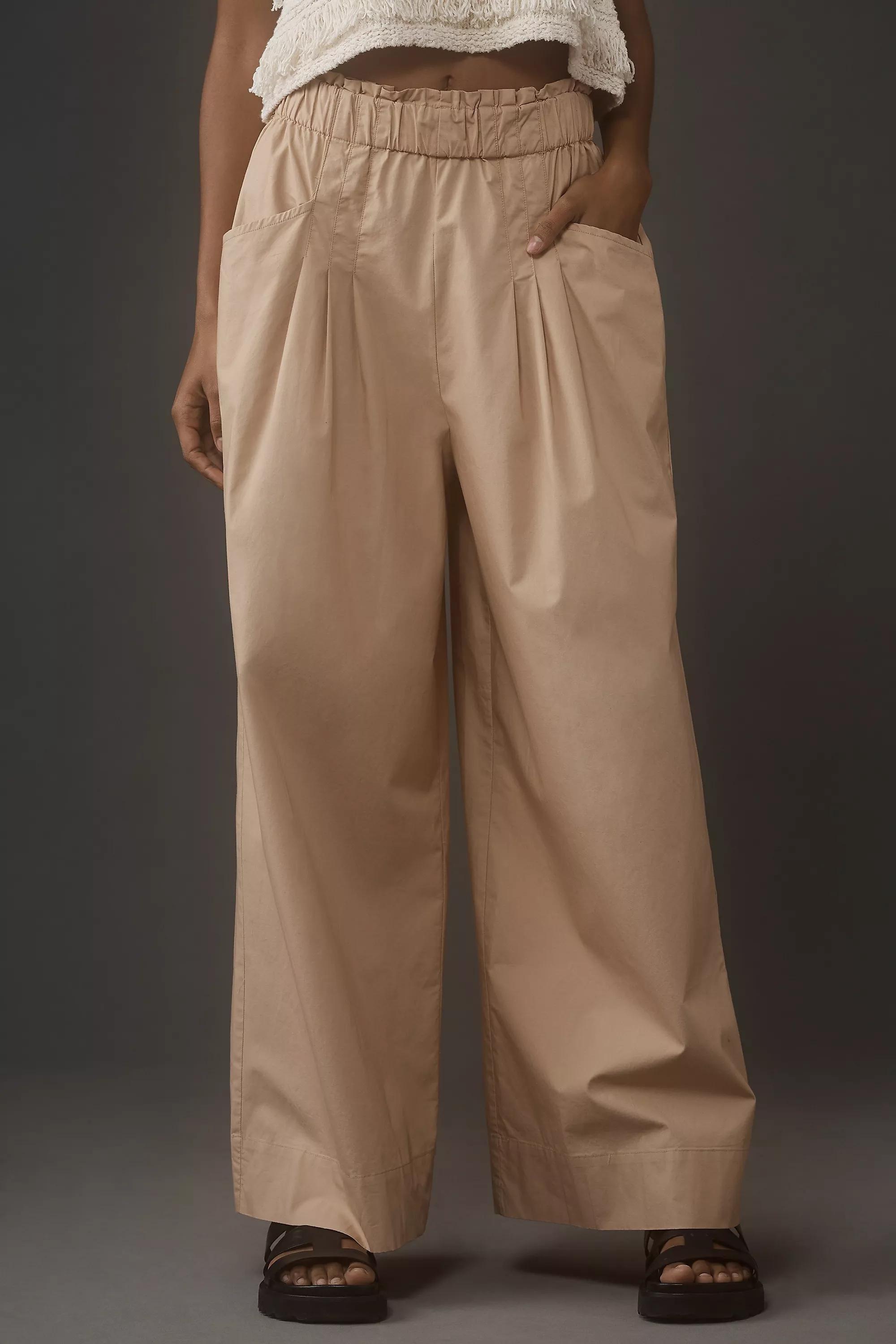Maeve Utility Wide-Leg Trousers, Beige, , large image number 1