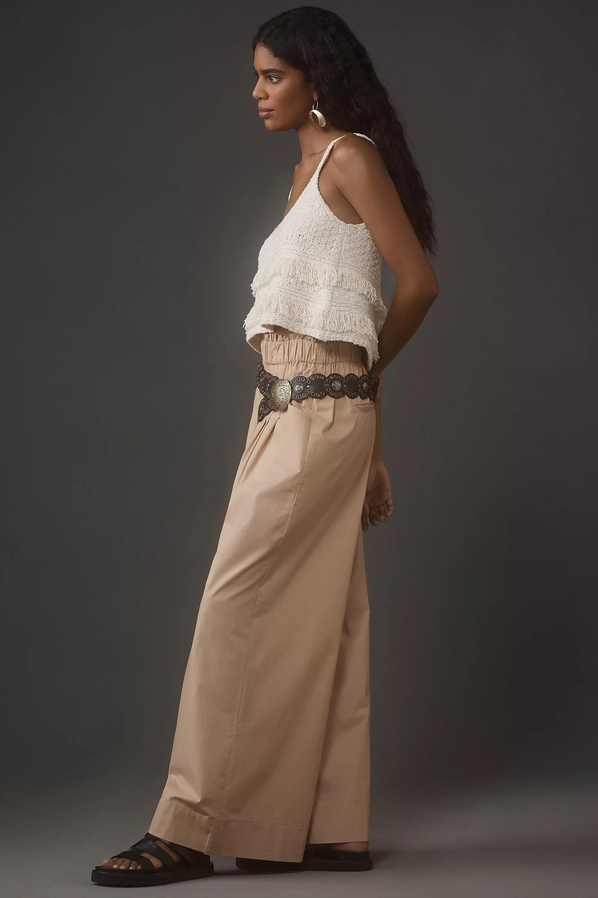 Maeve Utility Wide-Leg Trousers, Beige, , large image number 4