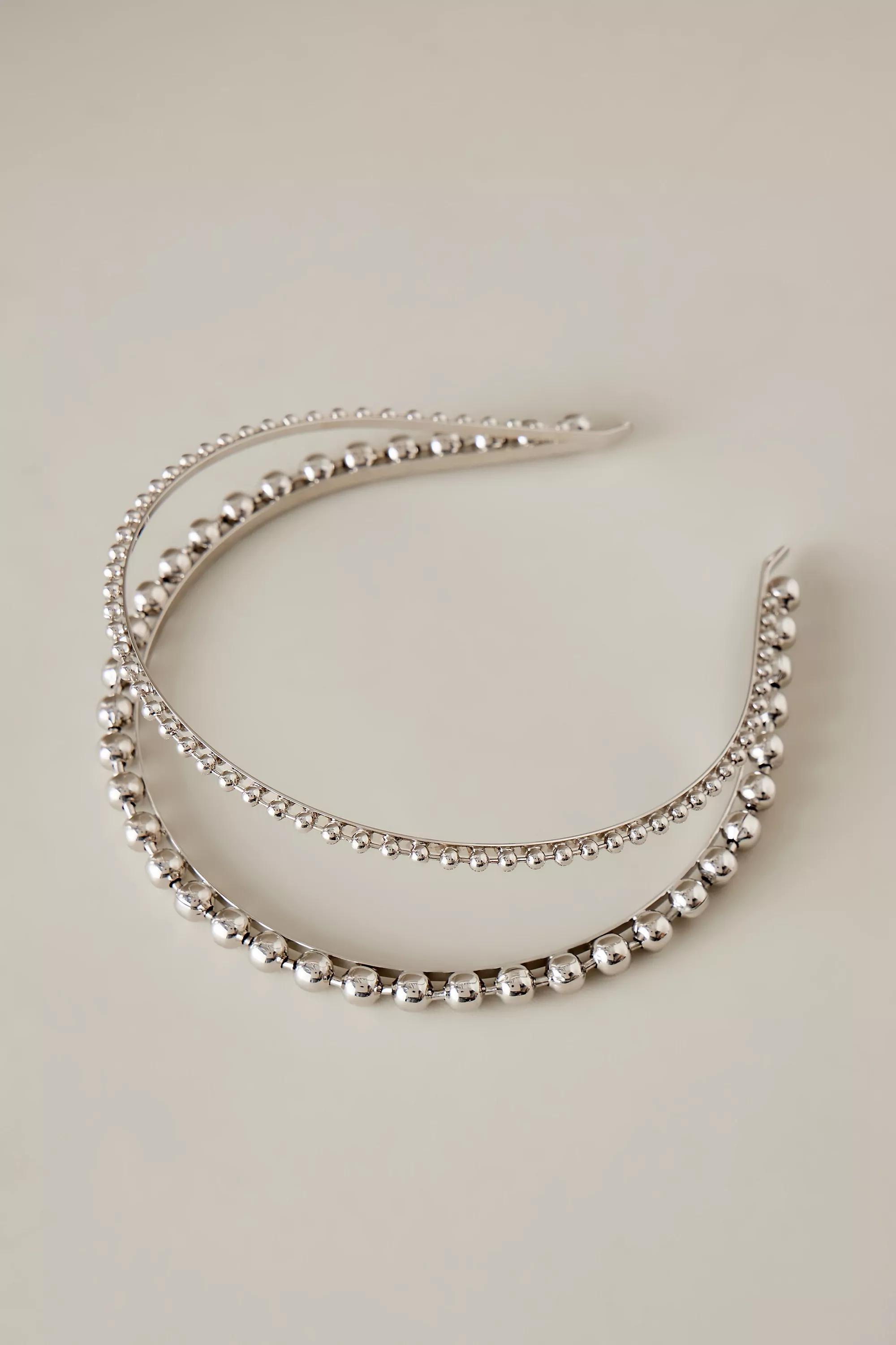 Double Row Headband, Pearl, A501_0000, large image number 0