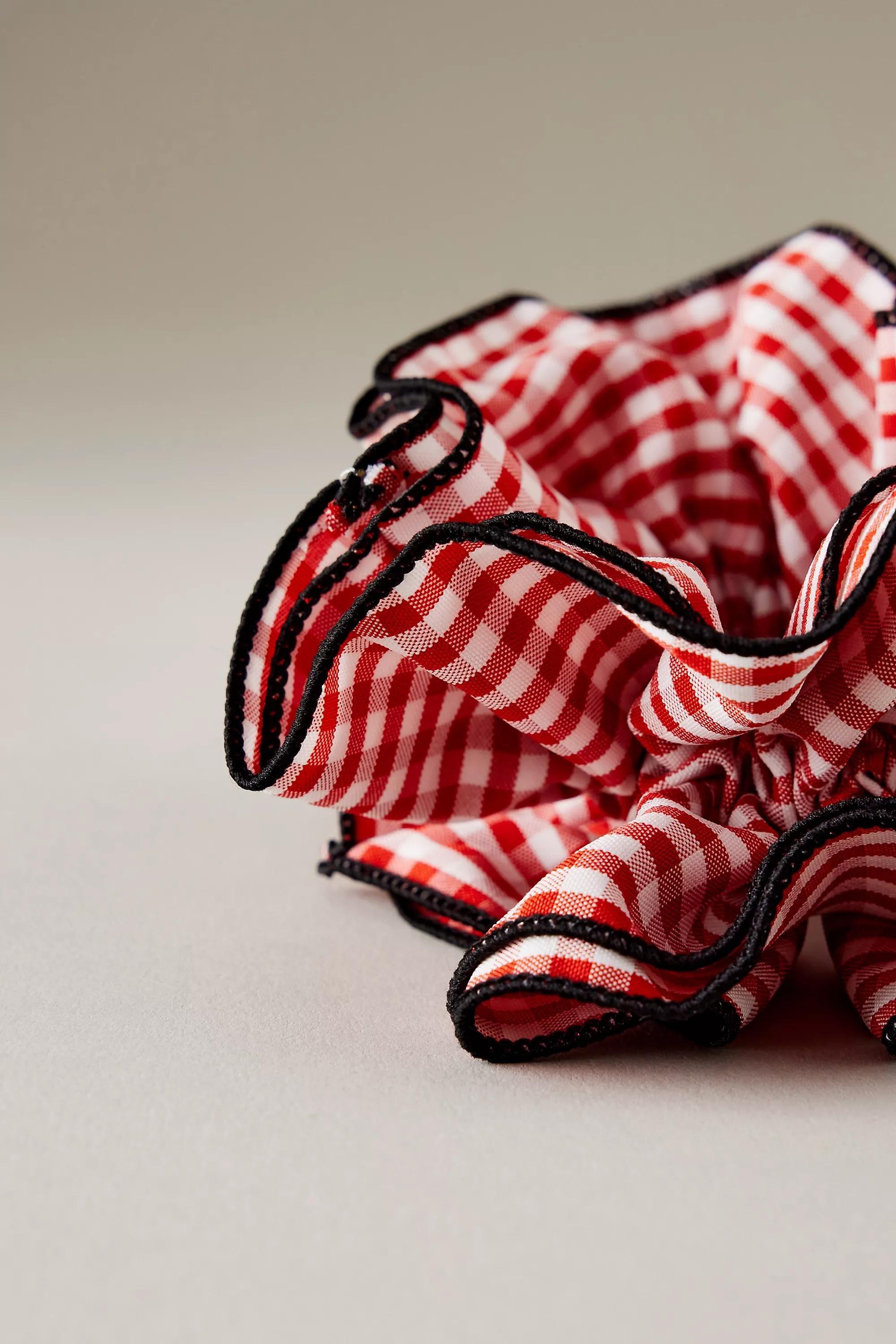 Oversized Hair Scrunchie, Red, A501_0060, large image number 1