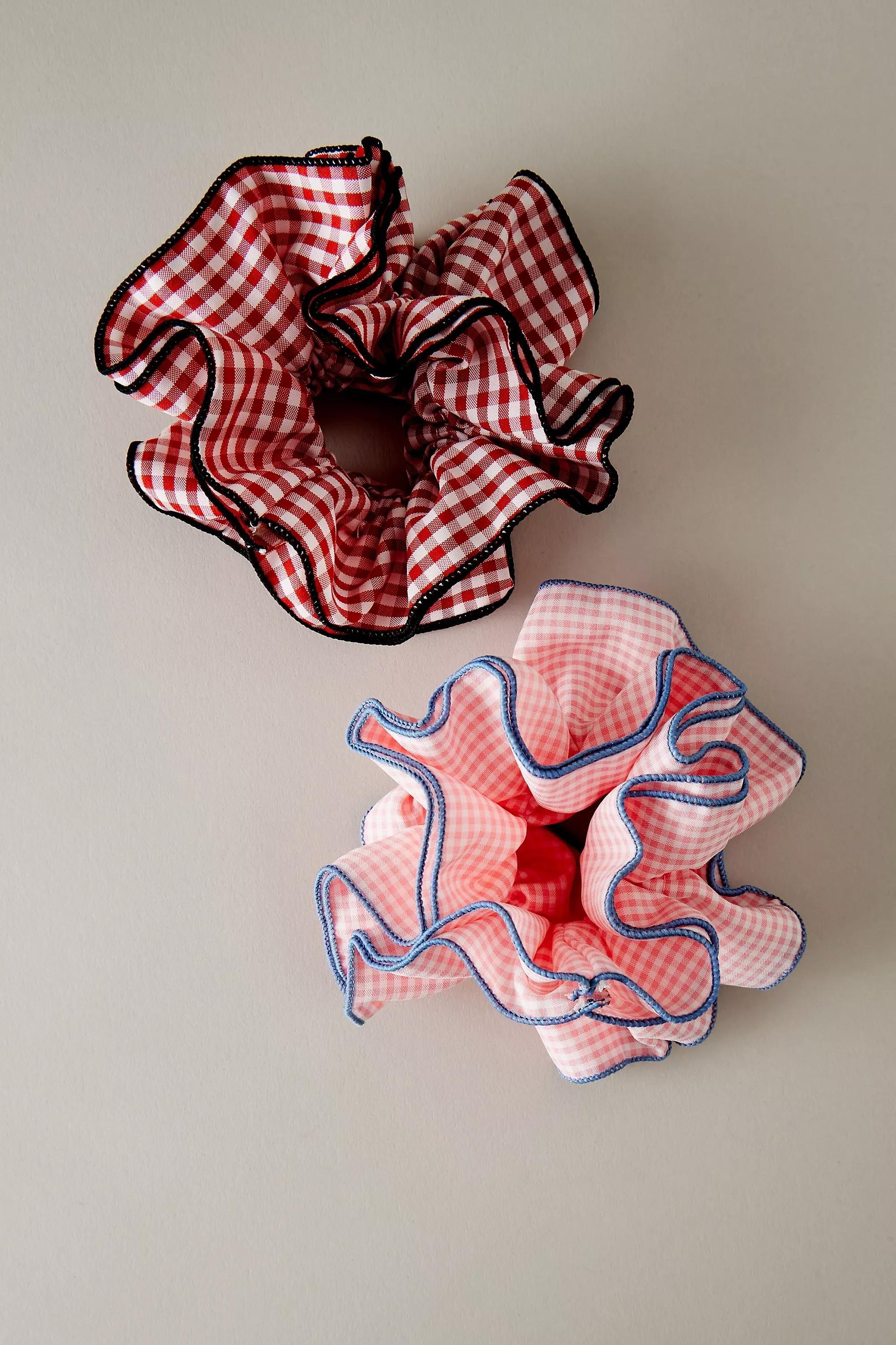 Oversized Hair Scrunchie, Red, A501_0060, large image number 2