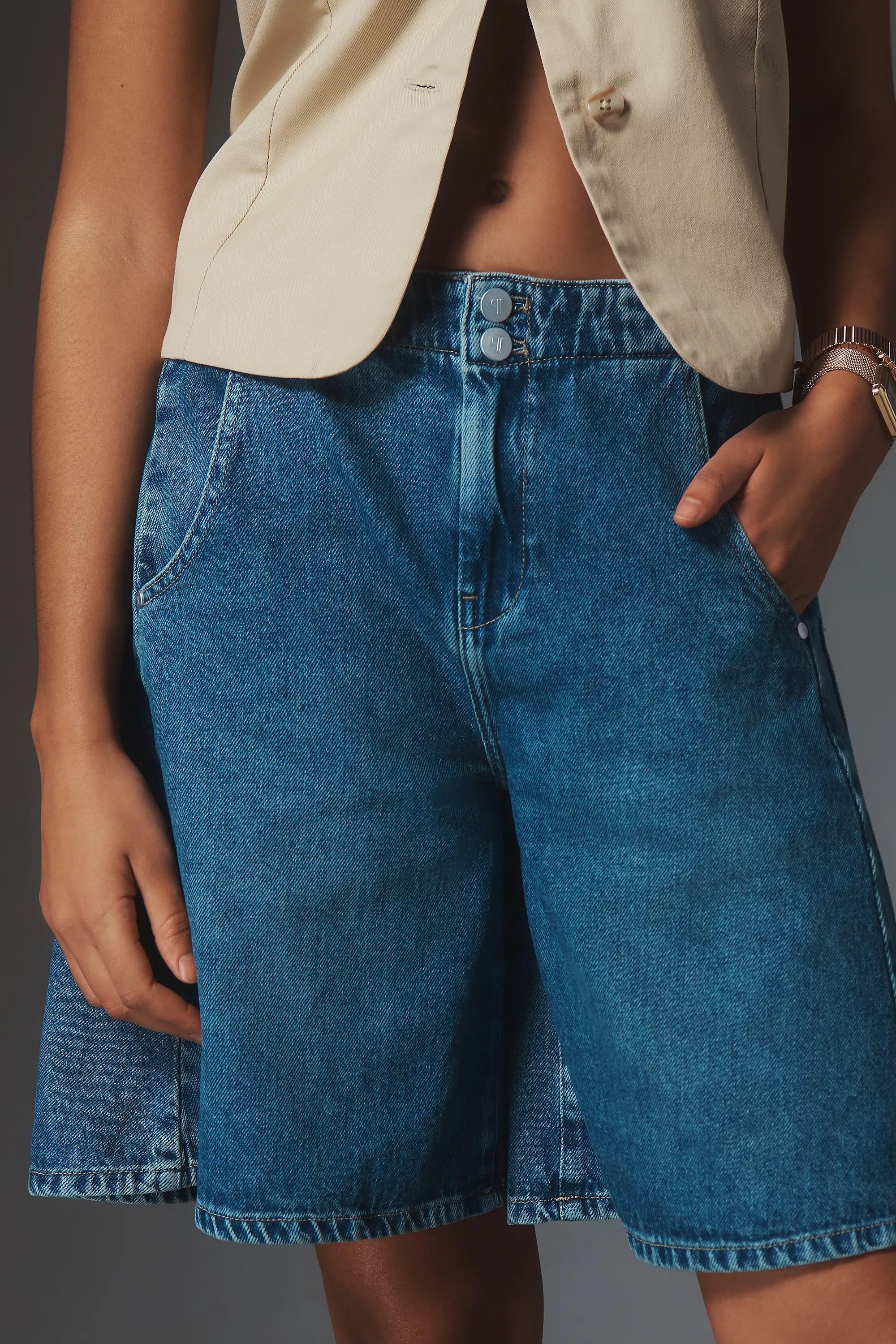Pilcro Gaucho Denim Shorts, Blue, , large image number 3