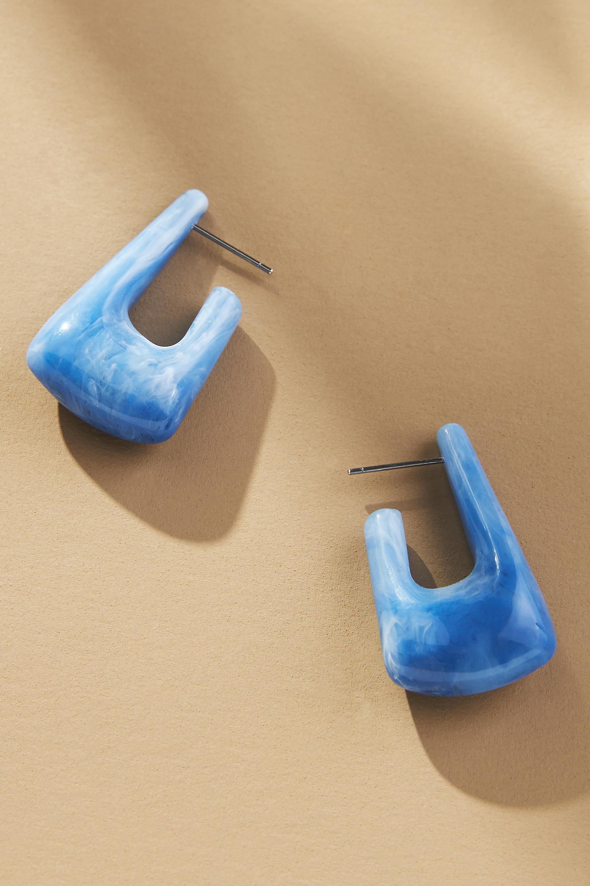 By Anthropologie Enamel Square Hoop Earrings, A501_0045, medium