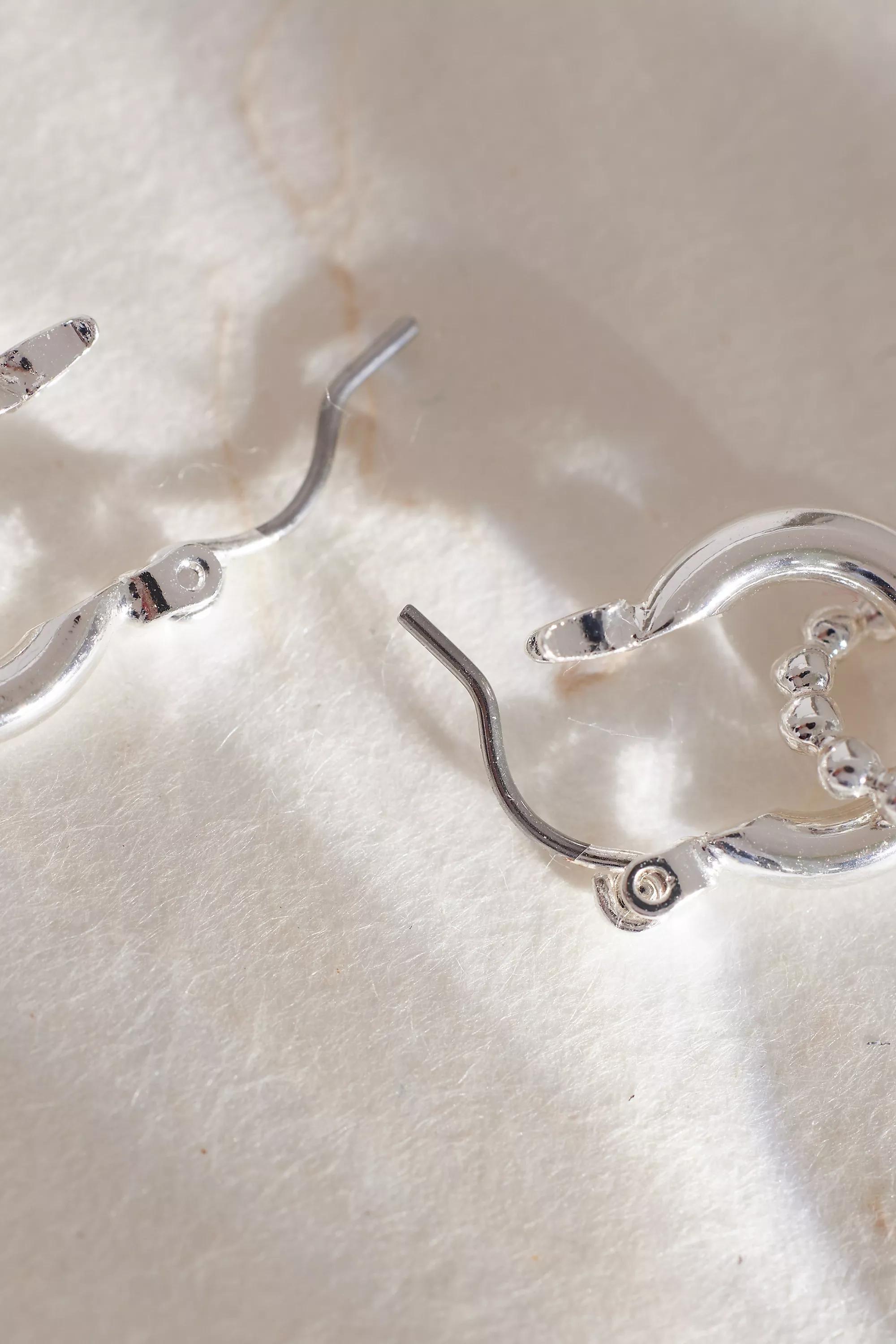 Drop Hoop Earrings, Silver, A501_0007, large image number 2