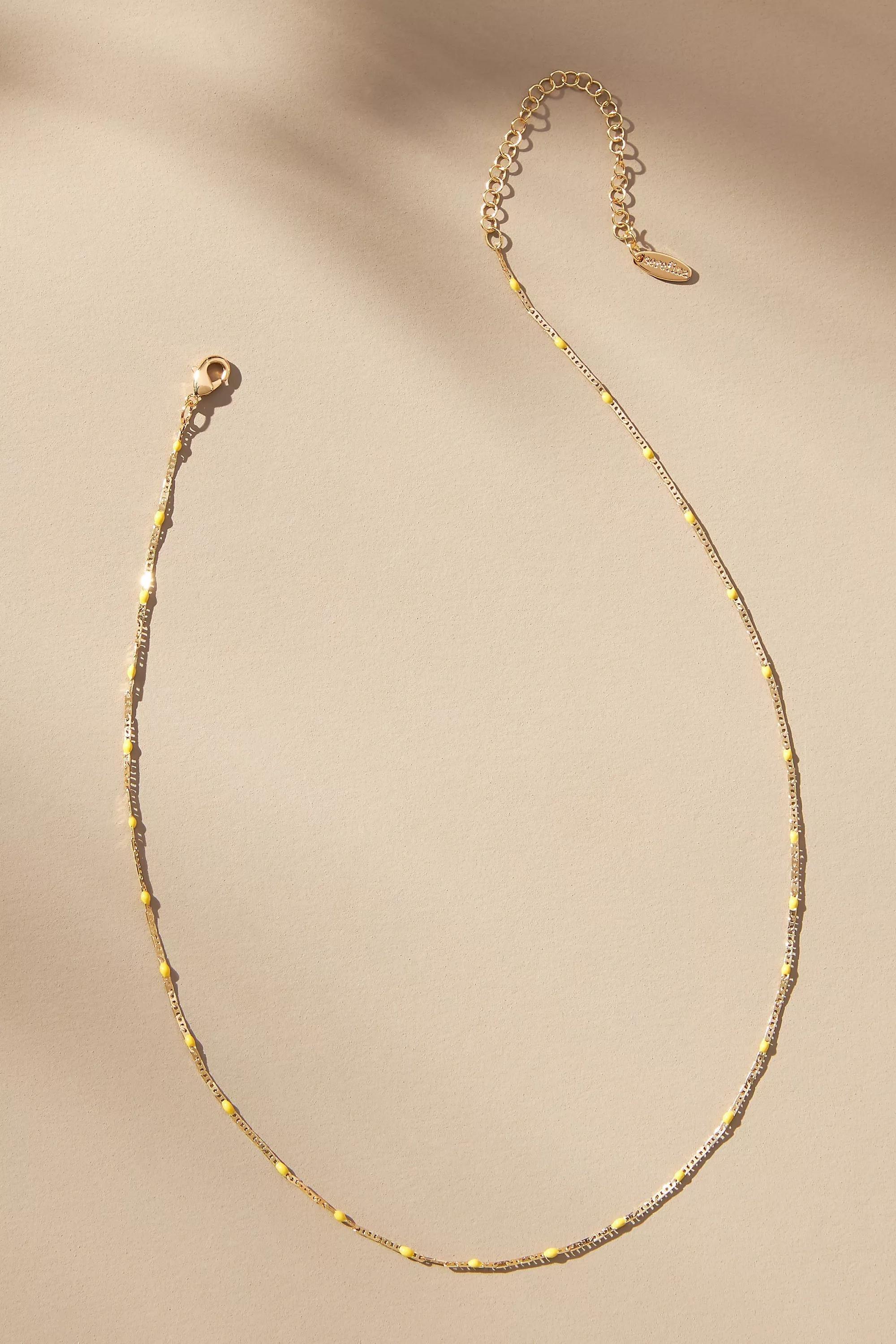 Gold-Plated Delicate Bead Necklace, A501_0270, large image number 1