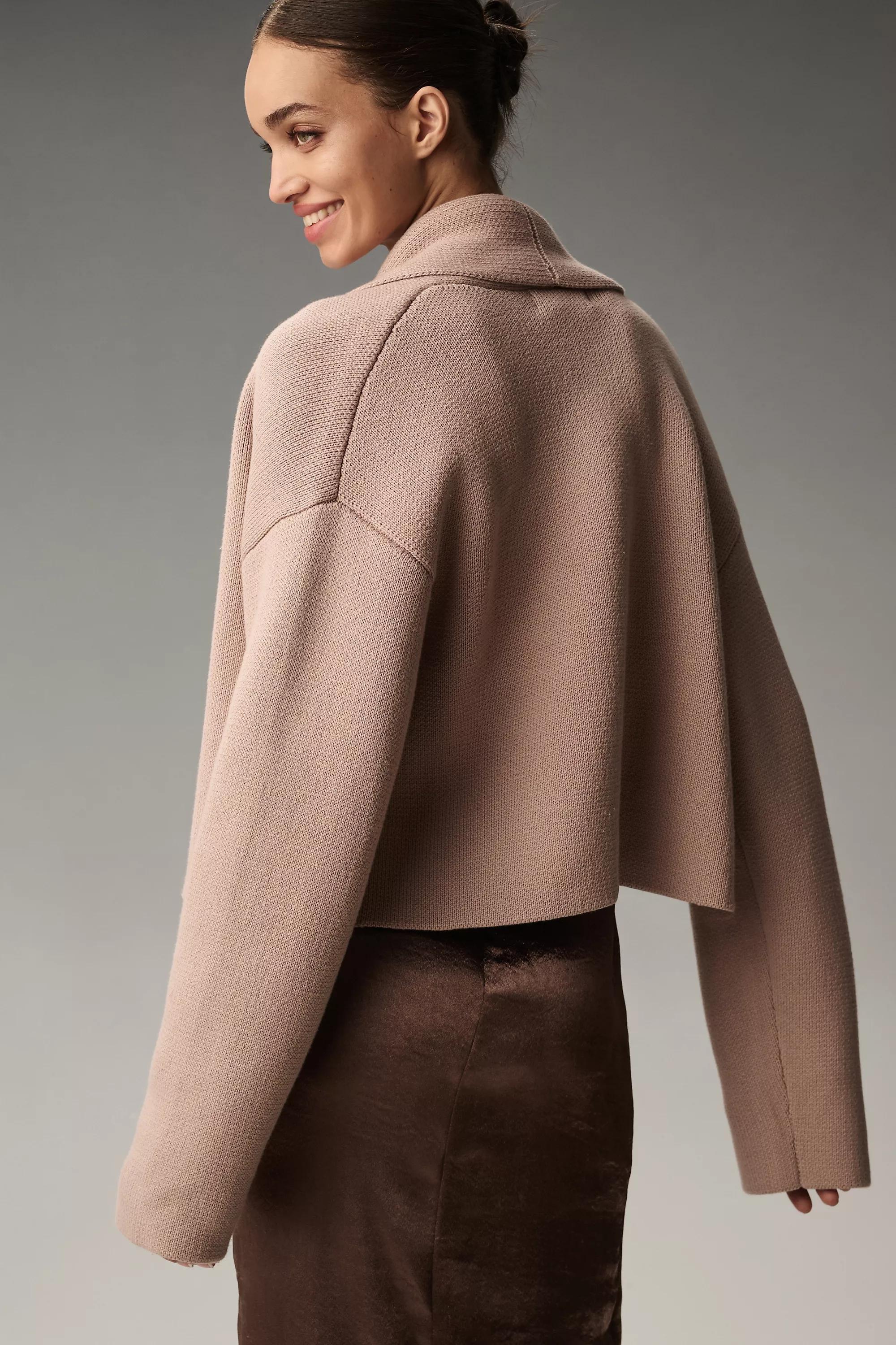 Mariel Cropped Cardigan, Beige, A501_0014, large image number 3