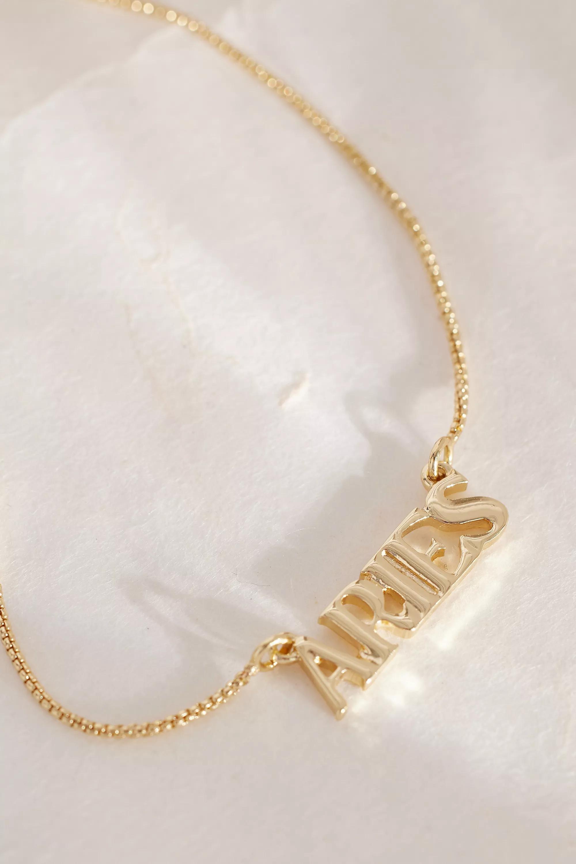 Zodiac Word Necklace, Gold, A501_0801, large image number 1