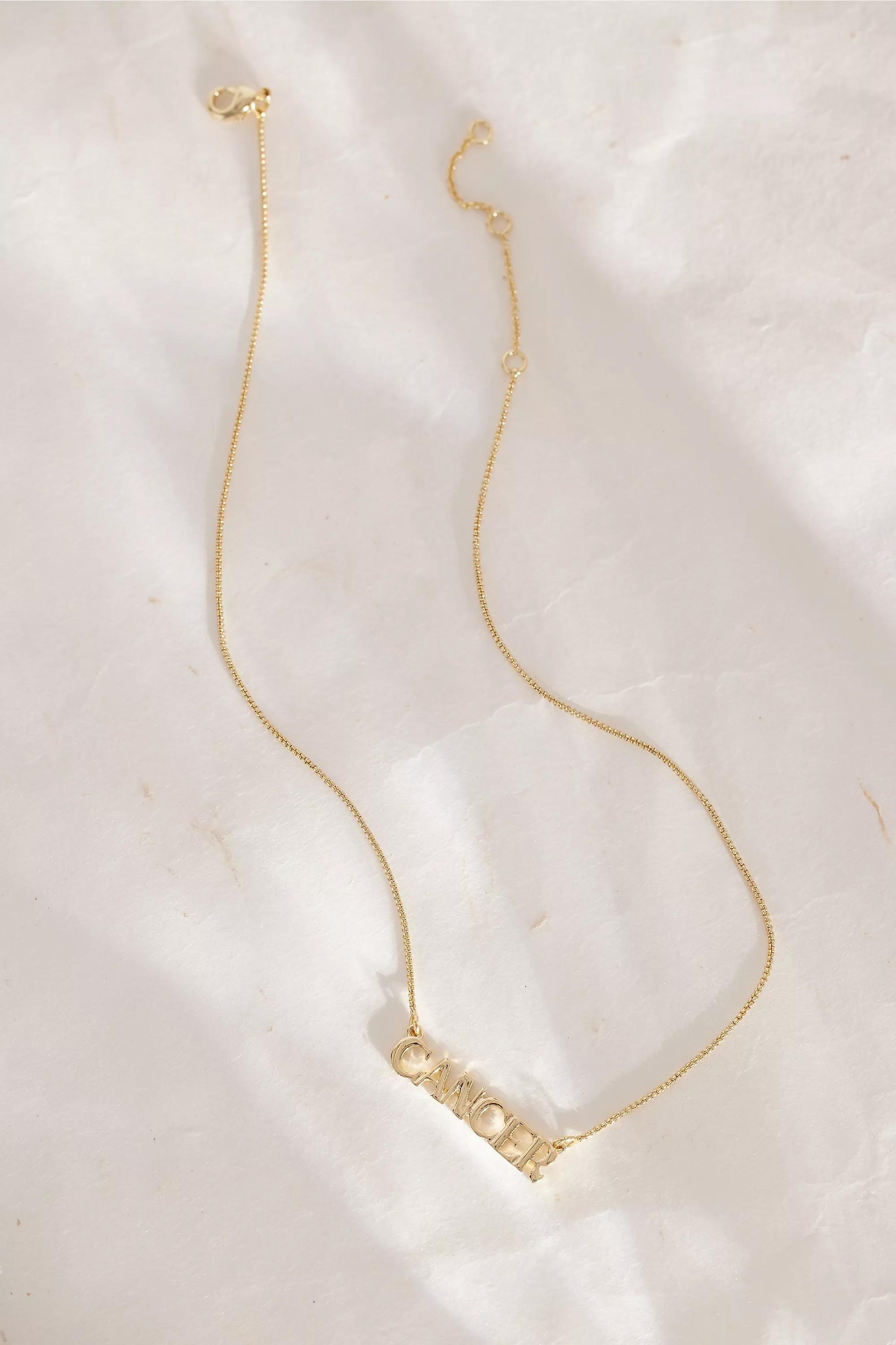 Zodiac Word Necklace, Gold, A501_0804, large image number 0