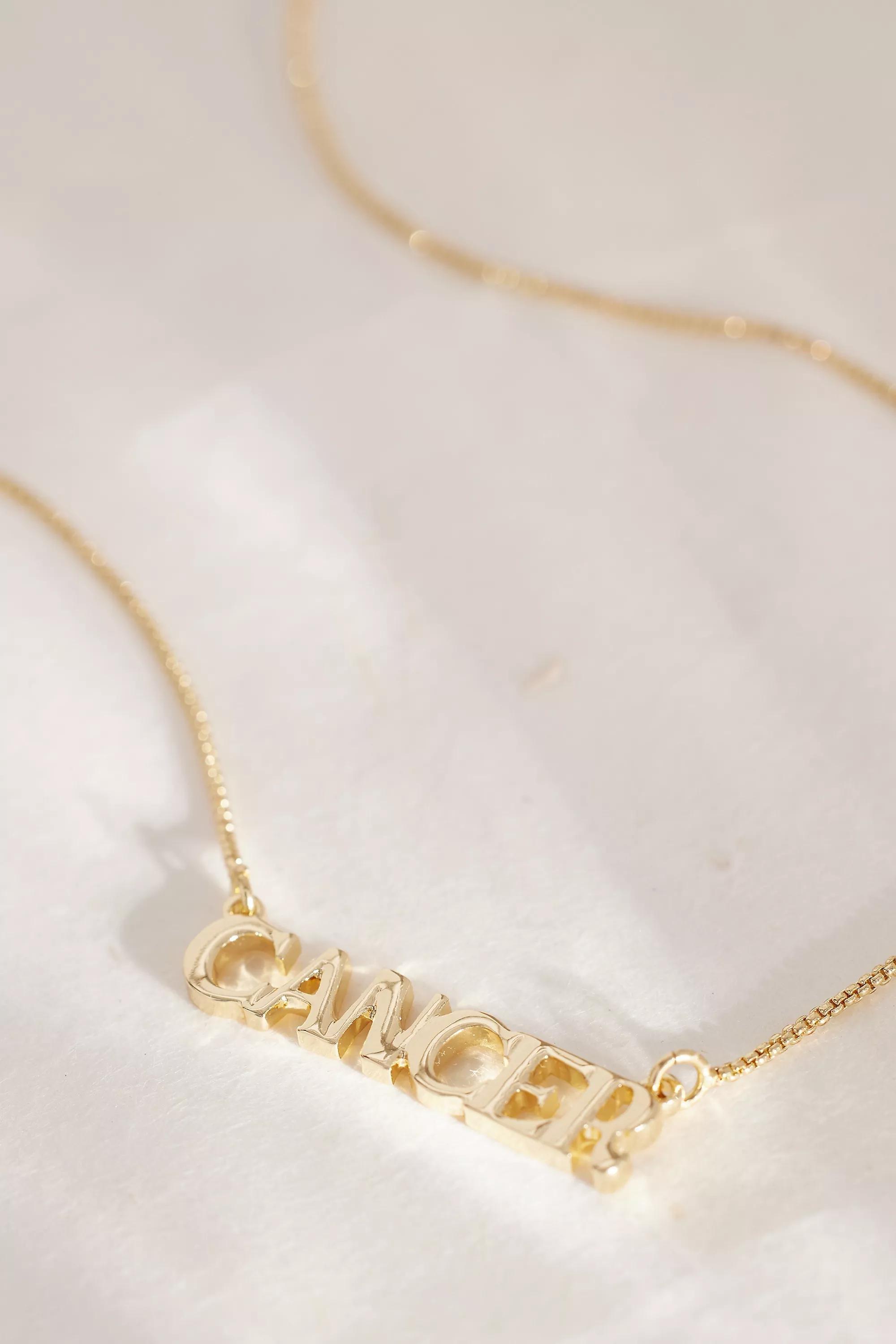 Zodiac Word Necklace, Gold, A501_0804, large image number 1