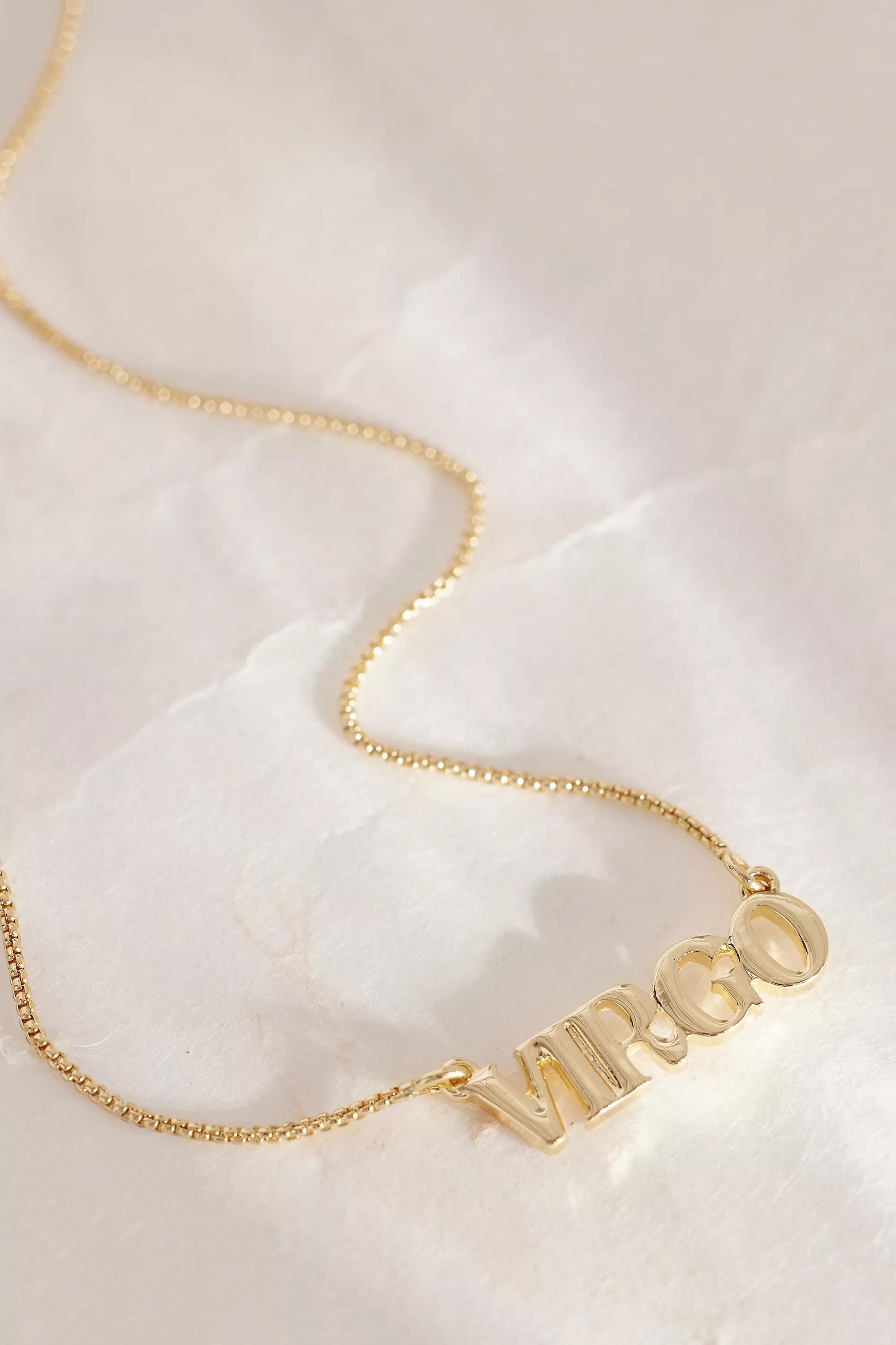 Zodiac Word Necklace, Gold, A501_0806, large image number 1
