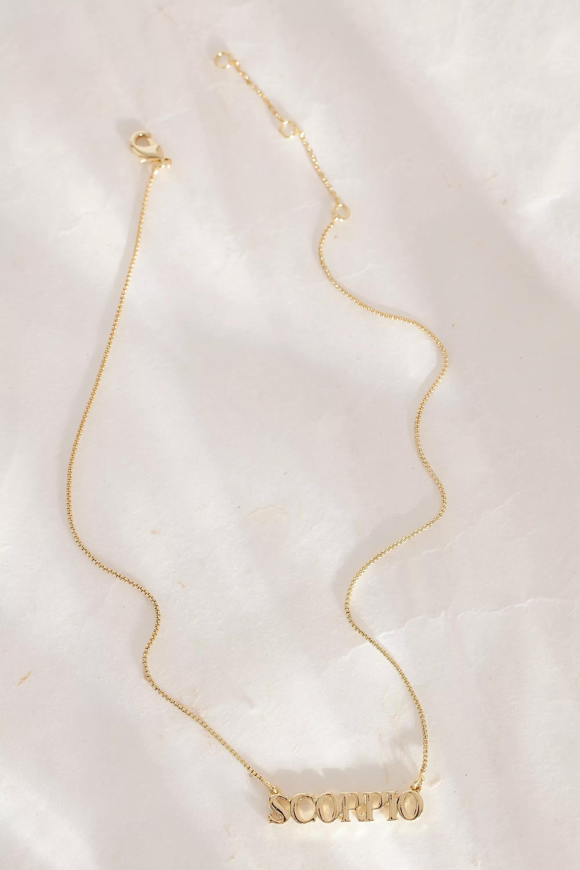 Zodiac Word Necklace, Gold, A501_0808, large image number 0