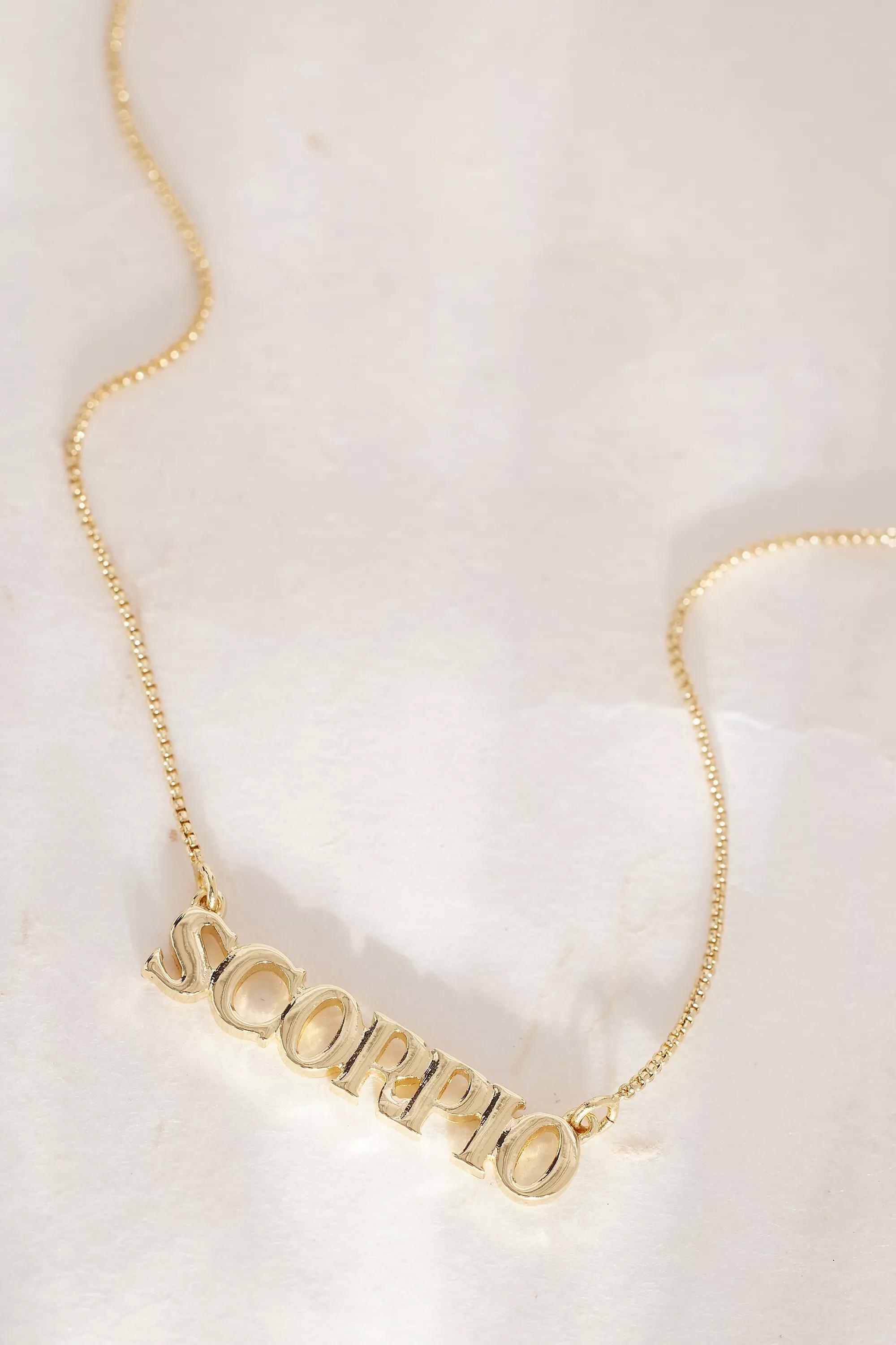 Zodiac Word Necklace, Gold, A501_0808, large image number 1