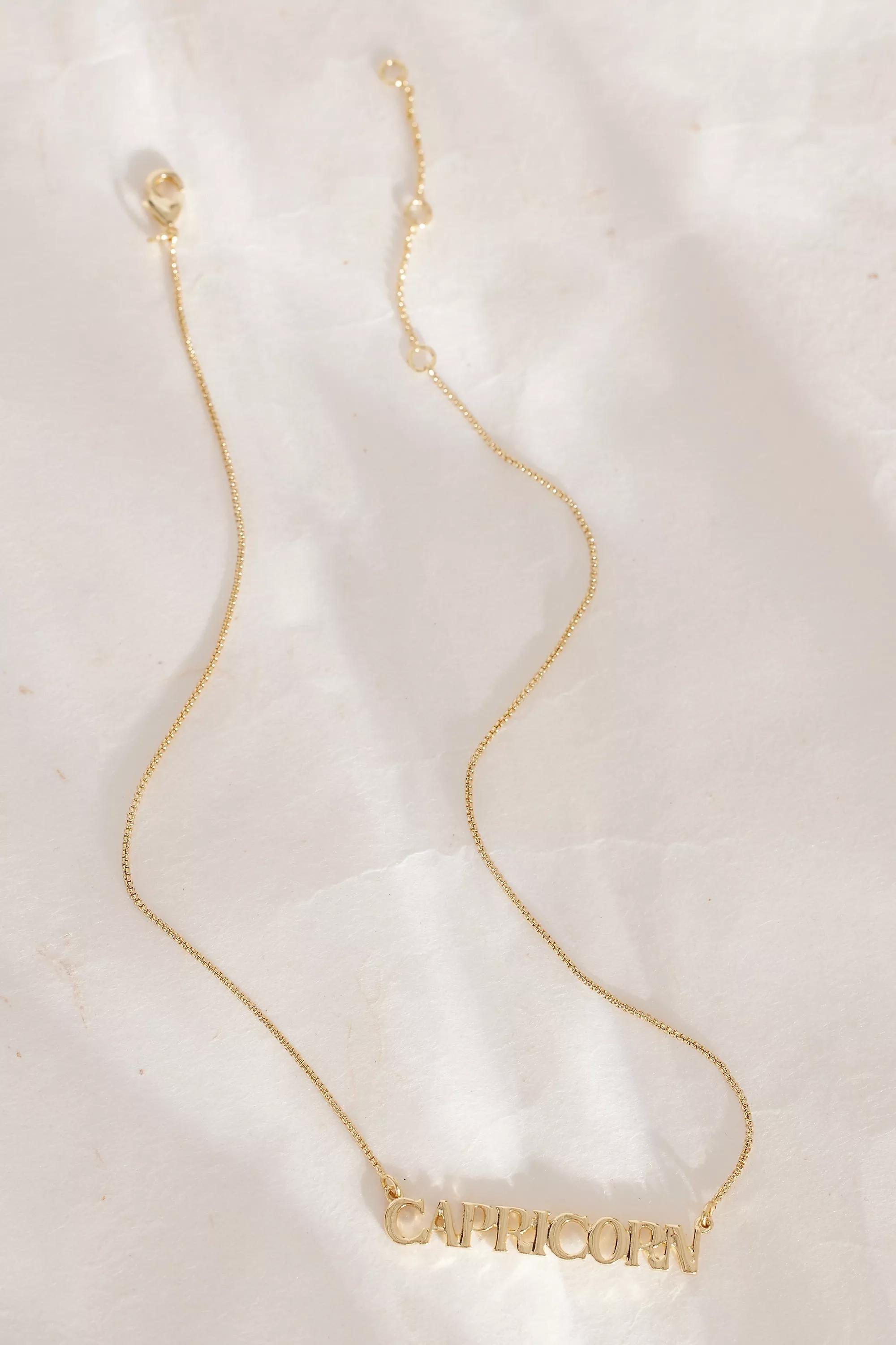 Zodiac Word Necklace, Gold, A501_0810, large image number 0