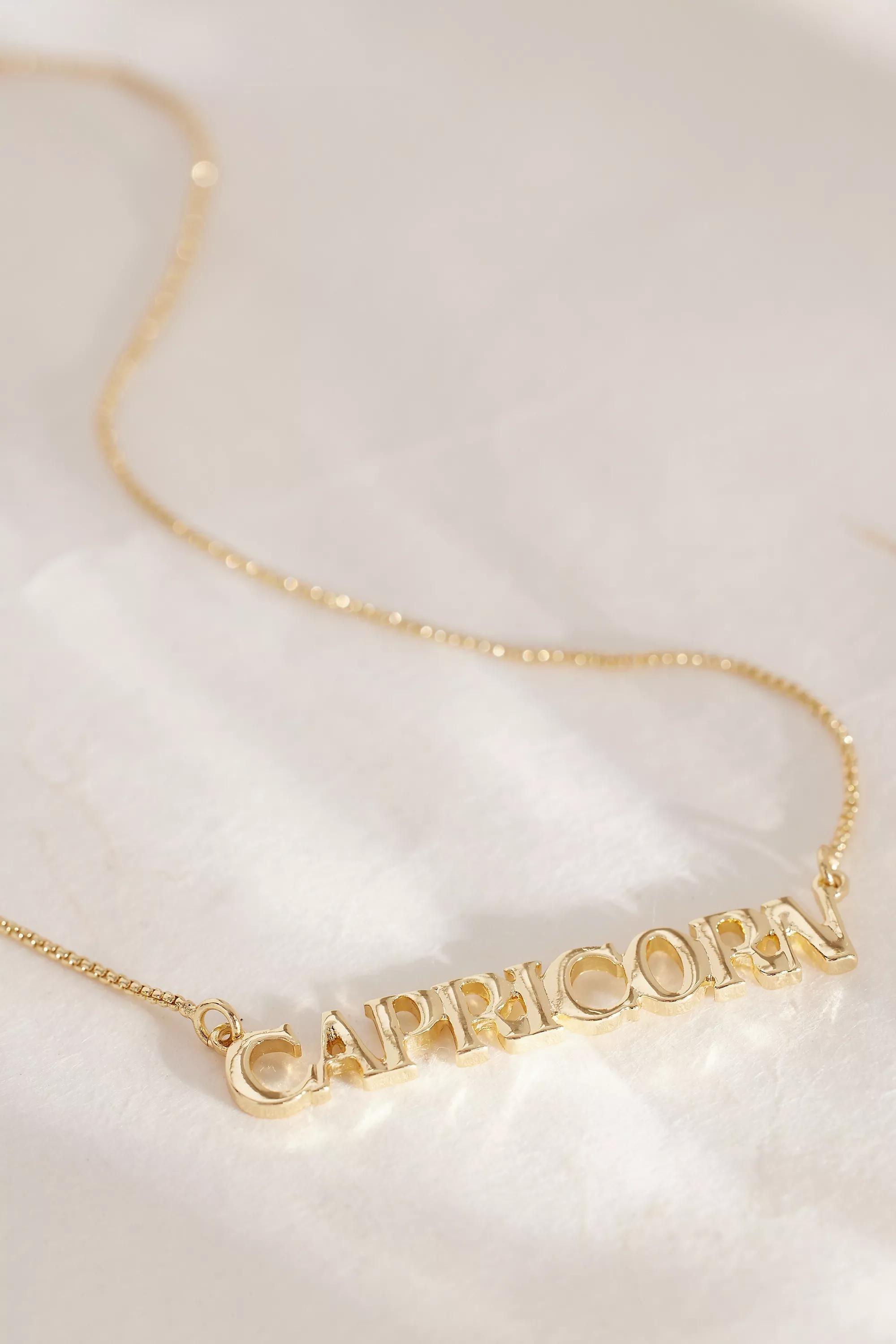 Zodiac Word Necklace, Gold, A501_0810, large image number 1