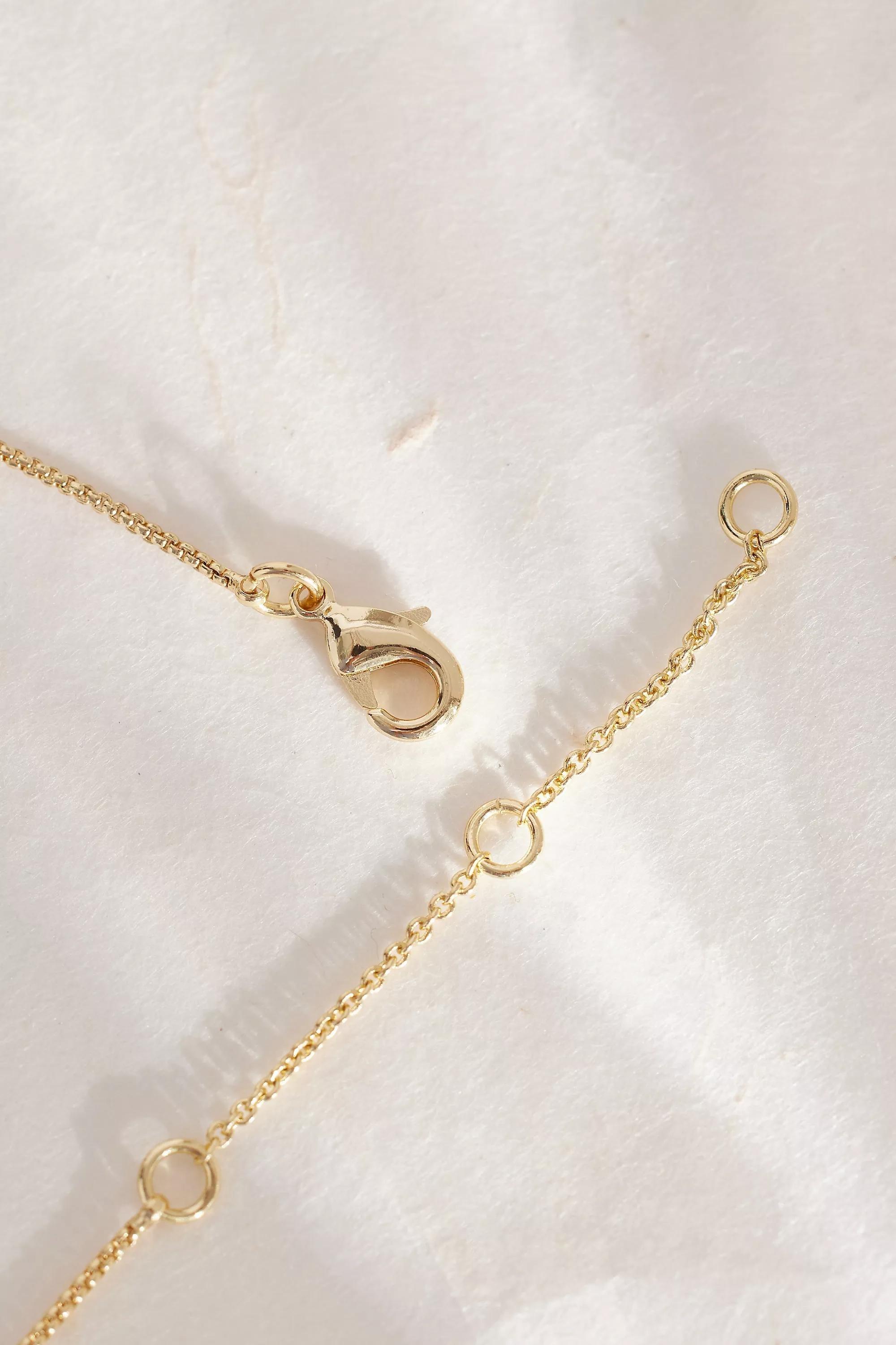 Aquarius Zodiac Word Necklace, Gold, A501_0811, large image number 2