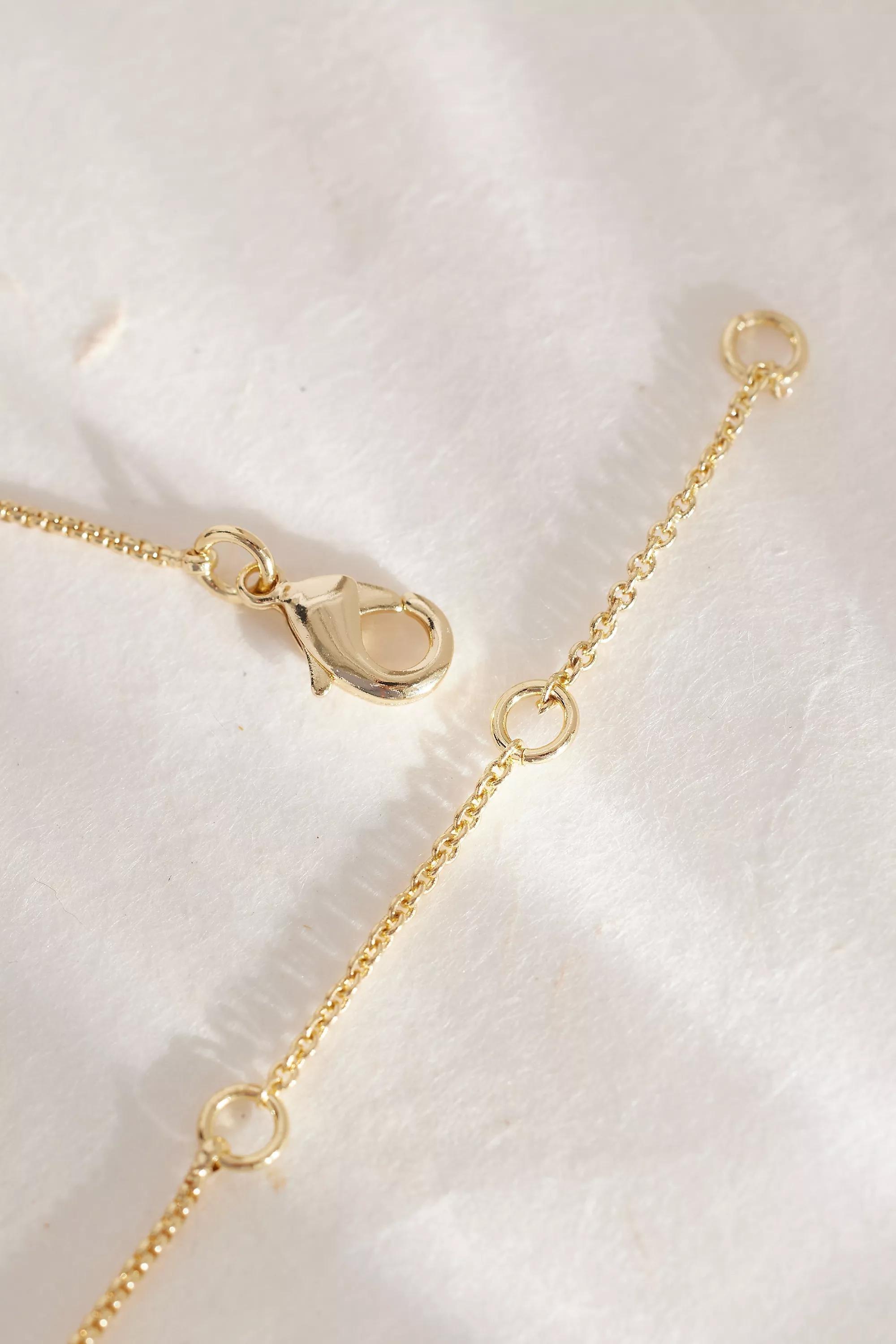 Pisces Zodiac Word Necklace, Gold, A501_0812, large image number 4
