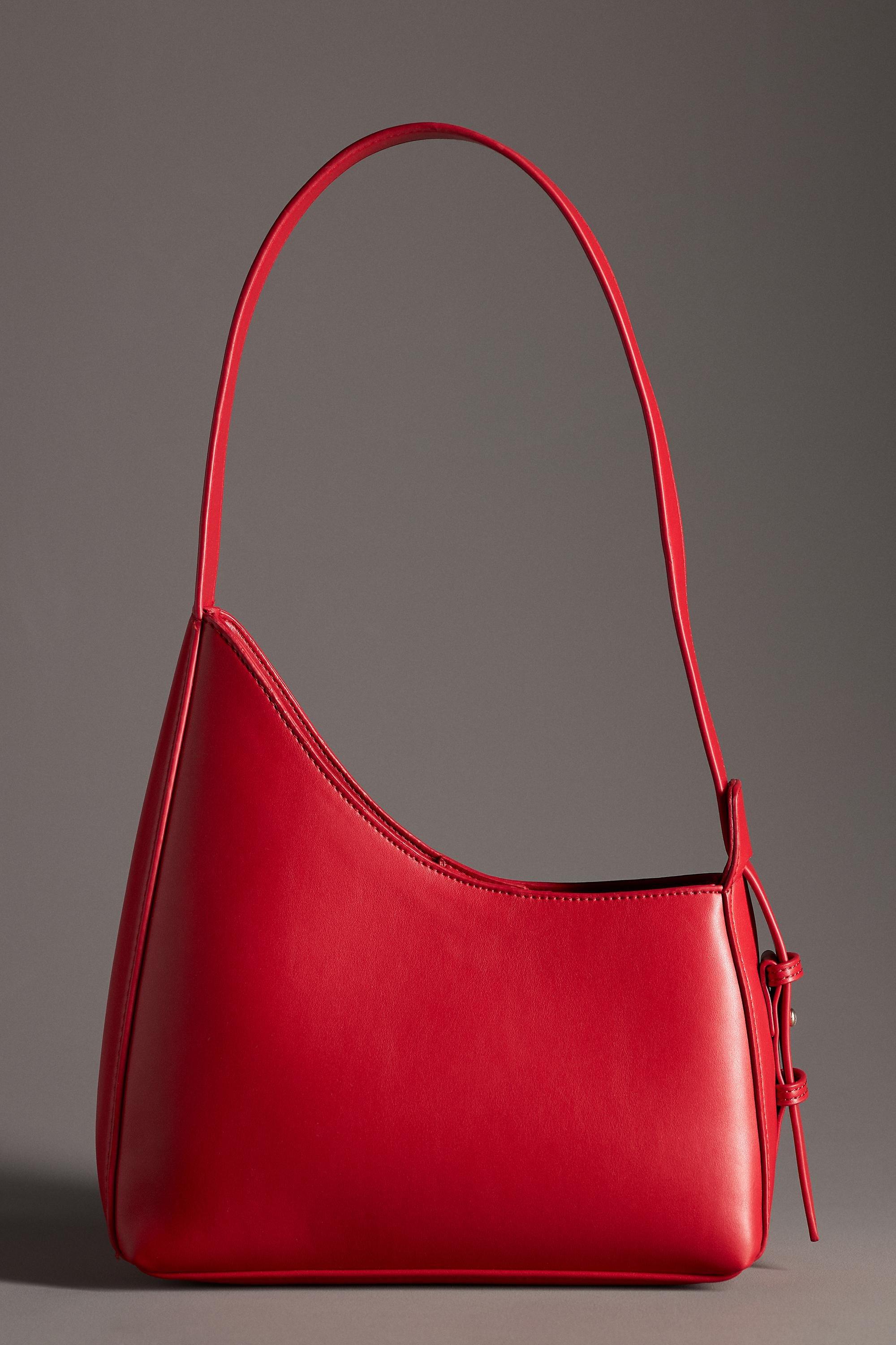 Asymmetrical Buckle Shoulder Bag, Red, A501_0060, large image number 0