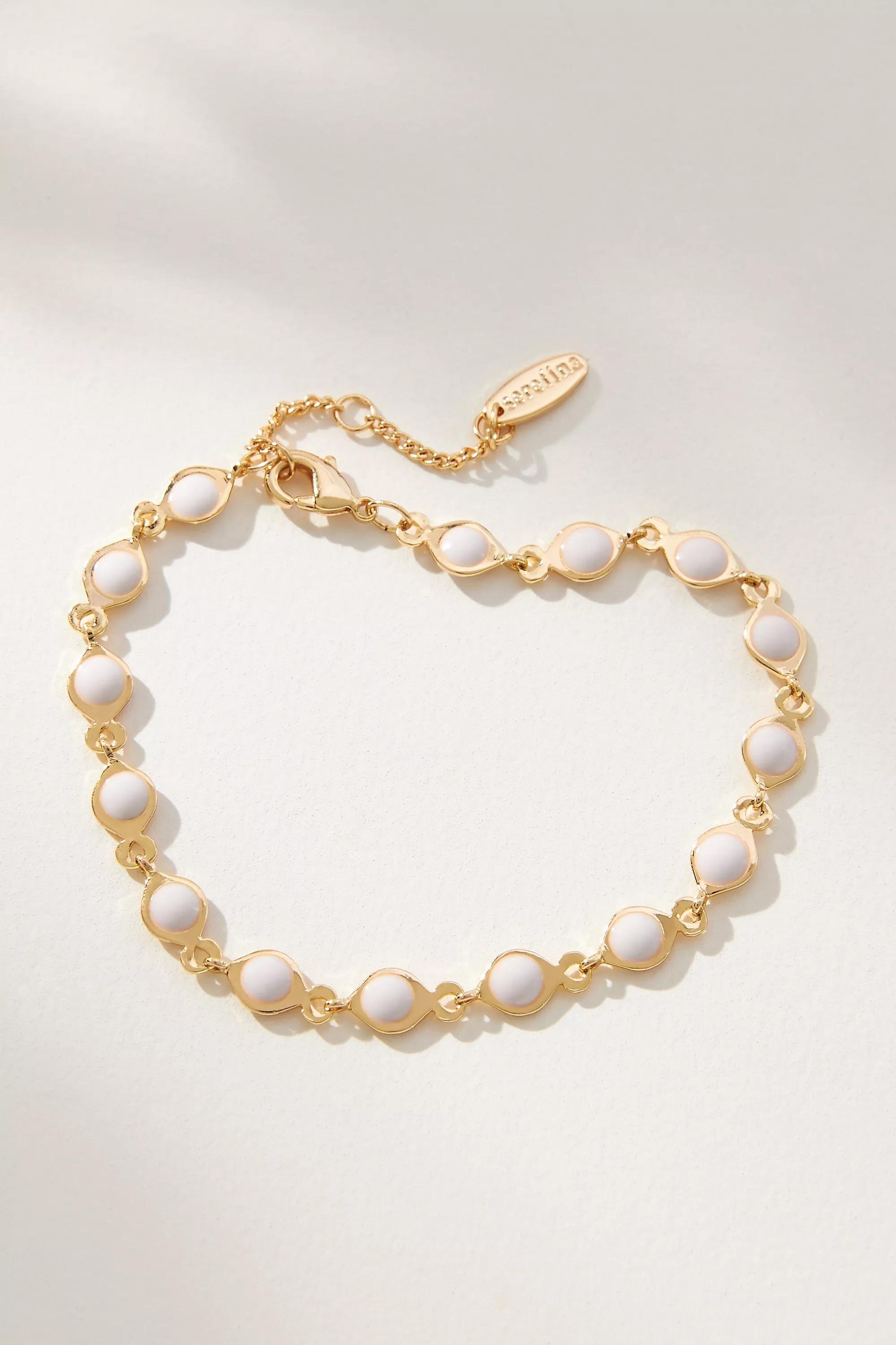 Baublebar Gold-Plated Cabochan Wrap Bracelet, White, A501_0010, large image number 0