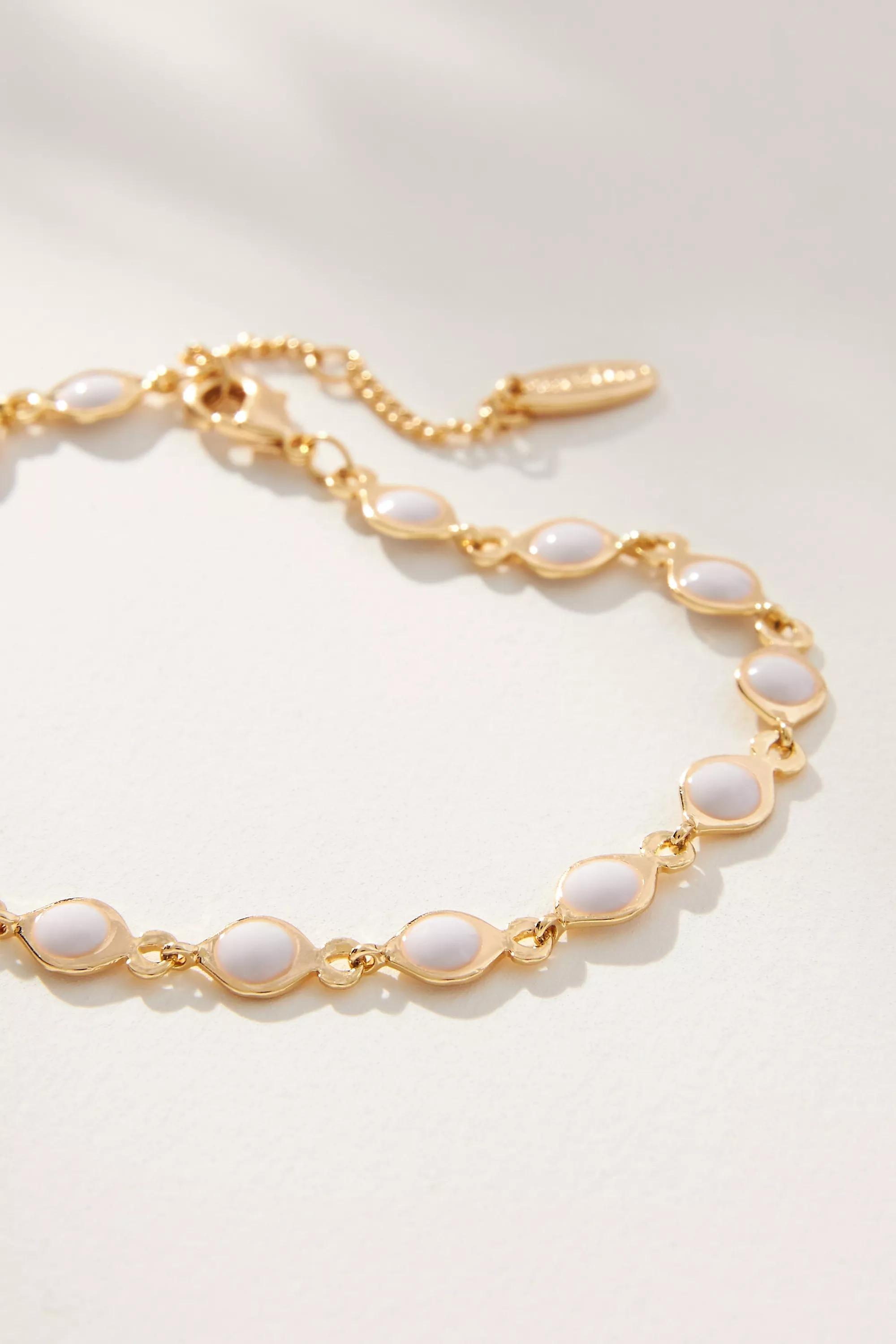 Baublebar Gold-Plated Cabochan Wrap Bracelet, White, A501_0010, large image number 3