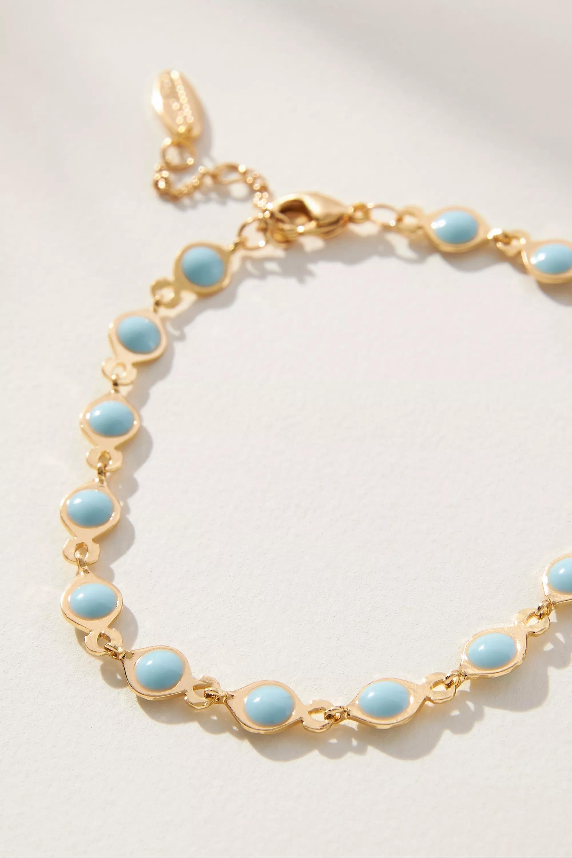 Baublebar Gold-Plated Cabochan Wrap Bracelet, Blue, A501_0045, large image number 3