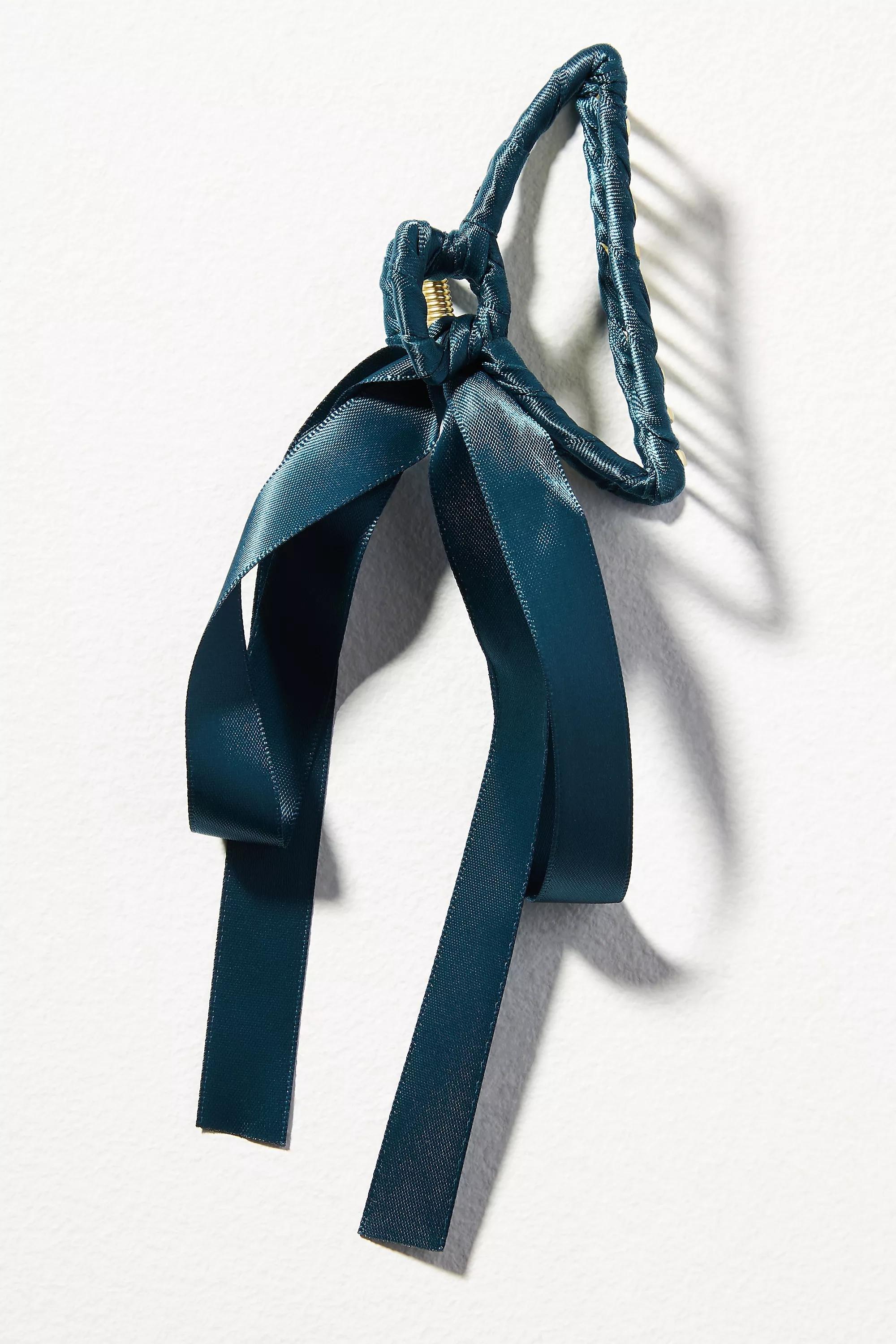 Bow Hair Claw Clip, Navy, , medium
