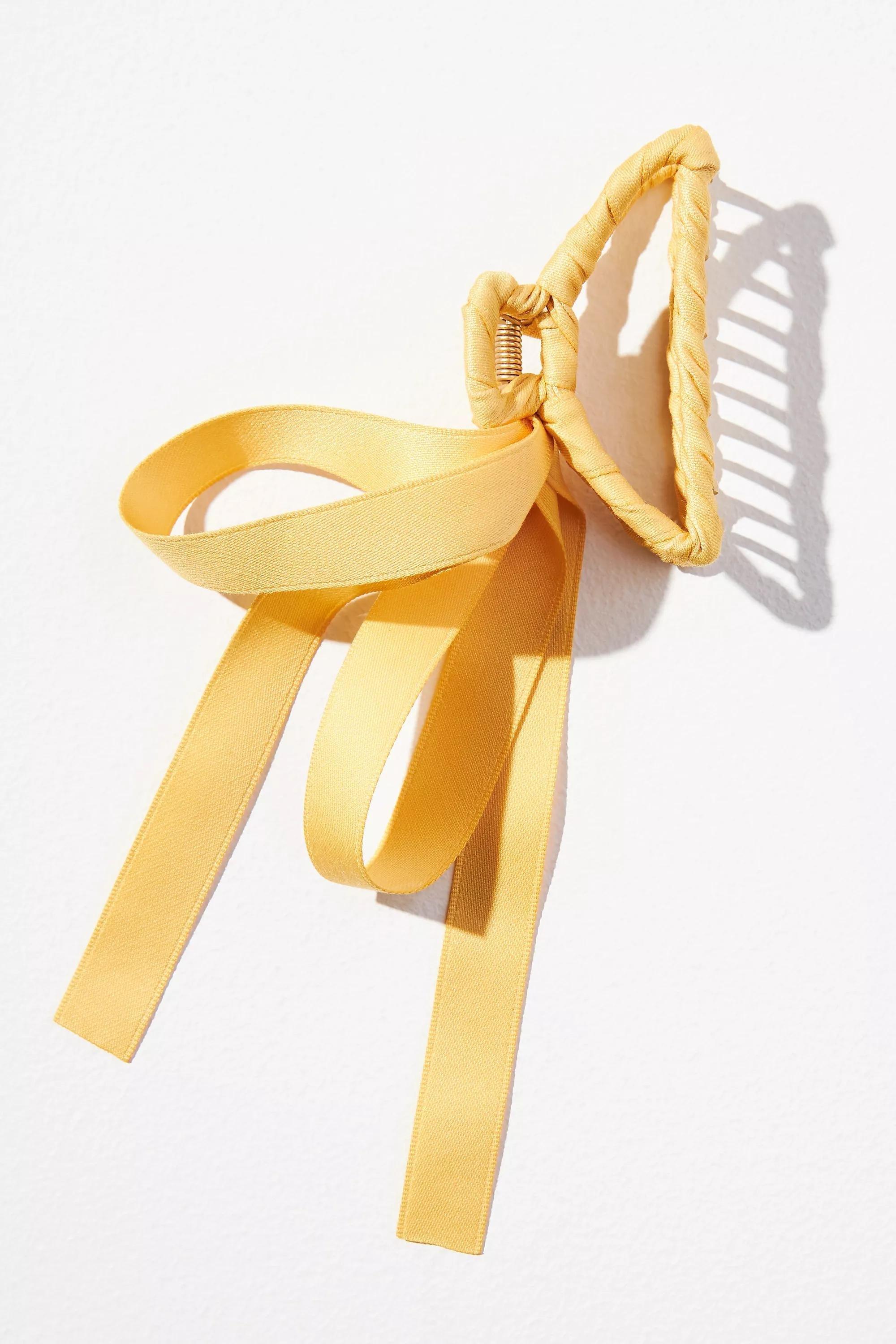By Anthropologie Bow Hair Claw Clip, Yellow, A501_0072, large image number 0