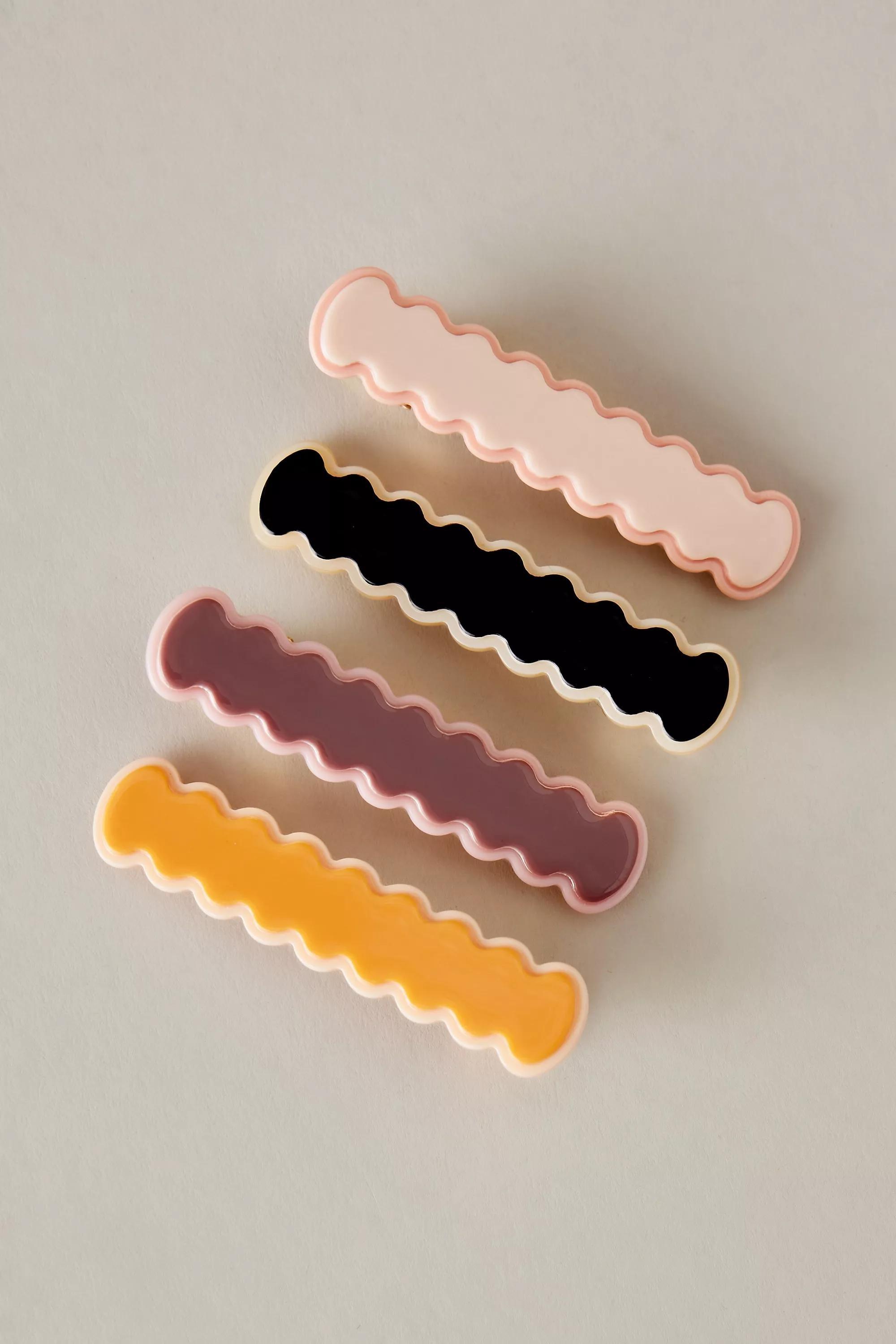 Squiggle Hair Clips, Set Of 4, Multicolour, A501_0000, large image number 0