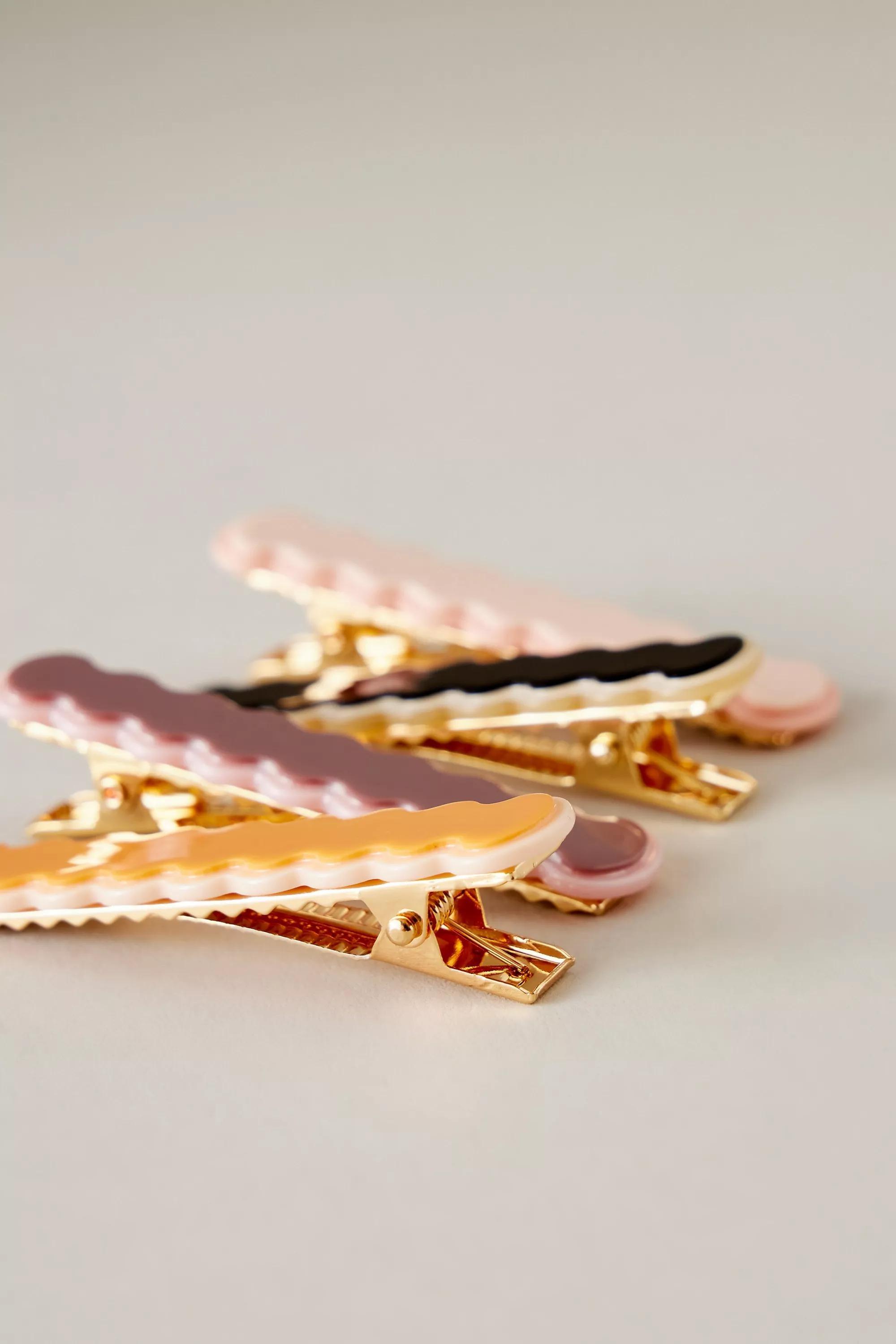 Squiggle Hair Clips, Set Of 4, Multicolour, A501_0000, large image number 1