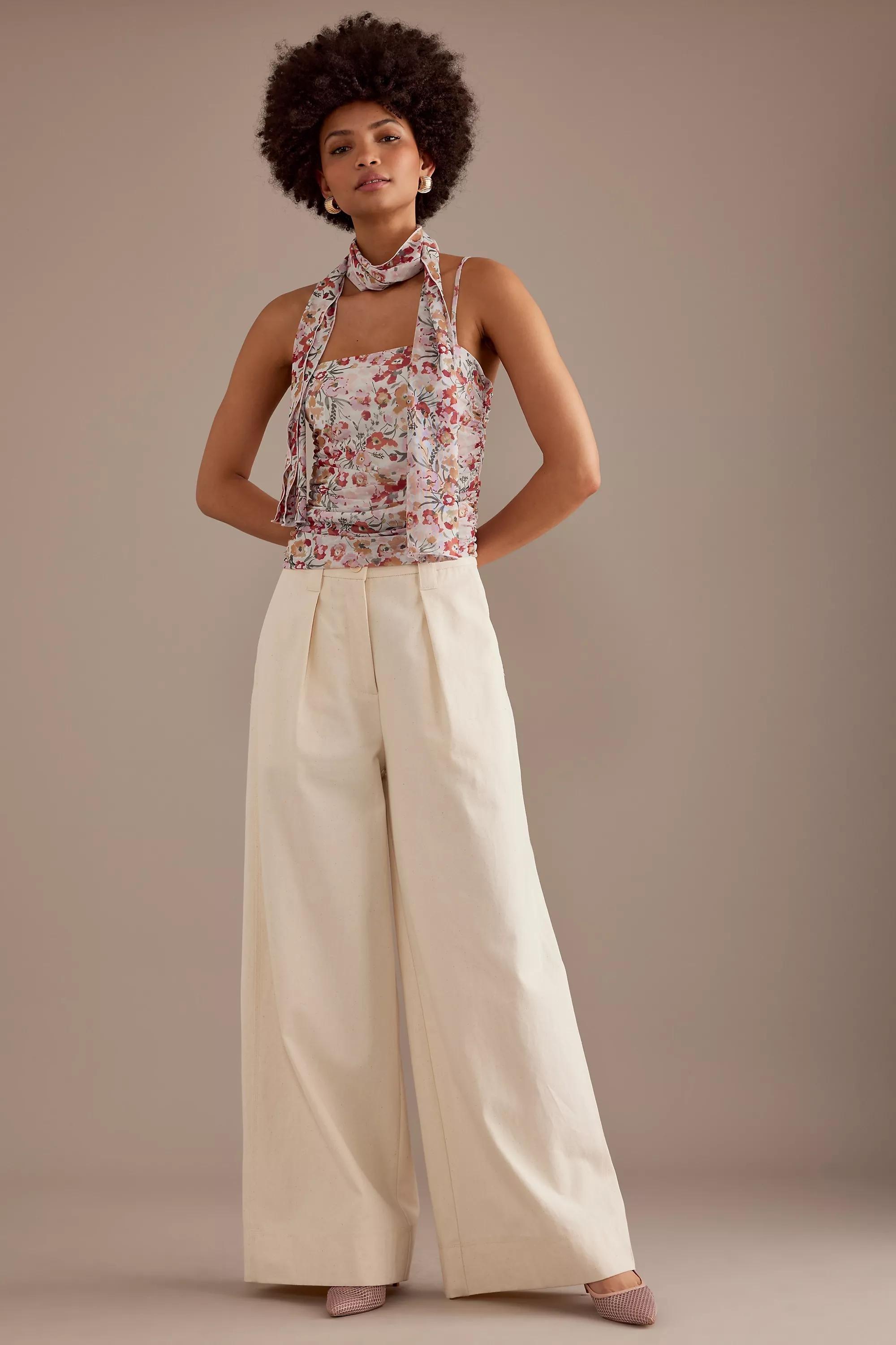 Ruched Sleeveless Scarf-Detailed Top, Multicolour, A501_0000, large image number 3