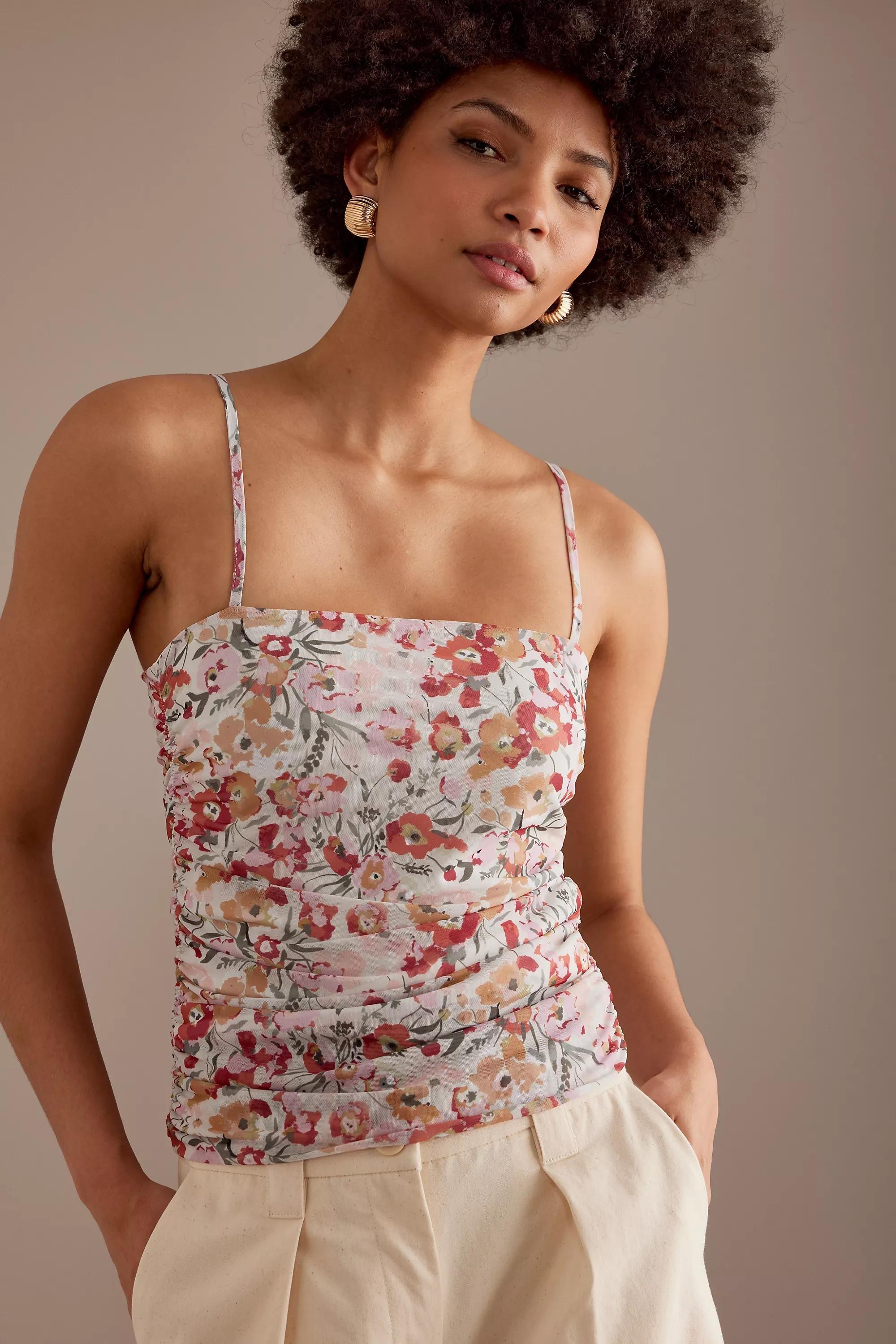 Ruched Sleeveless Scarf-Detailed Top, Multicolour, , large image number 4