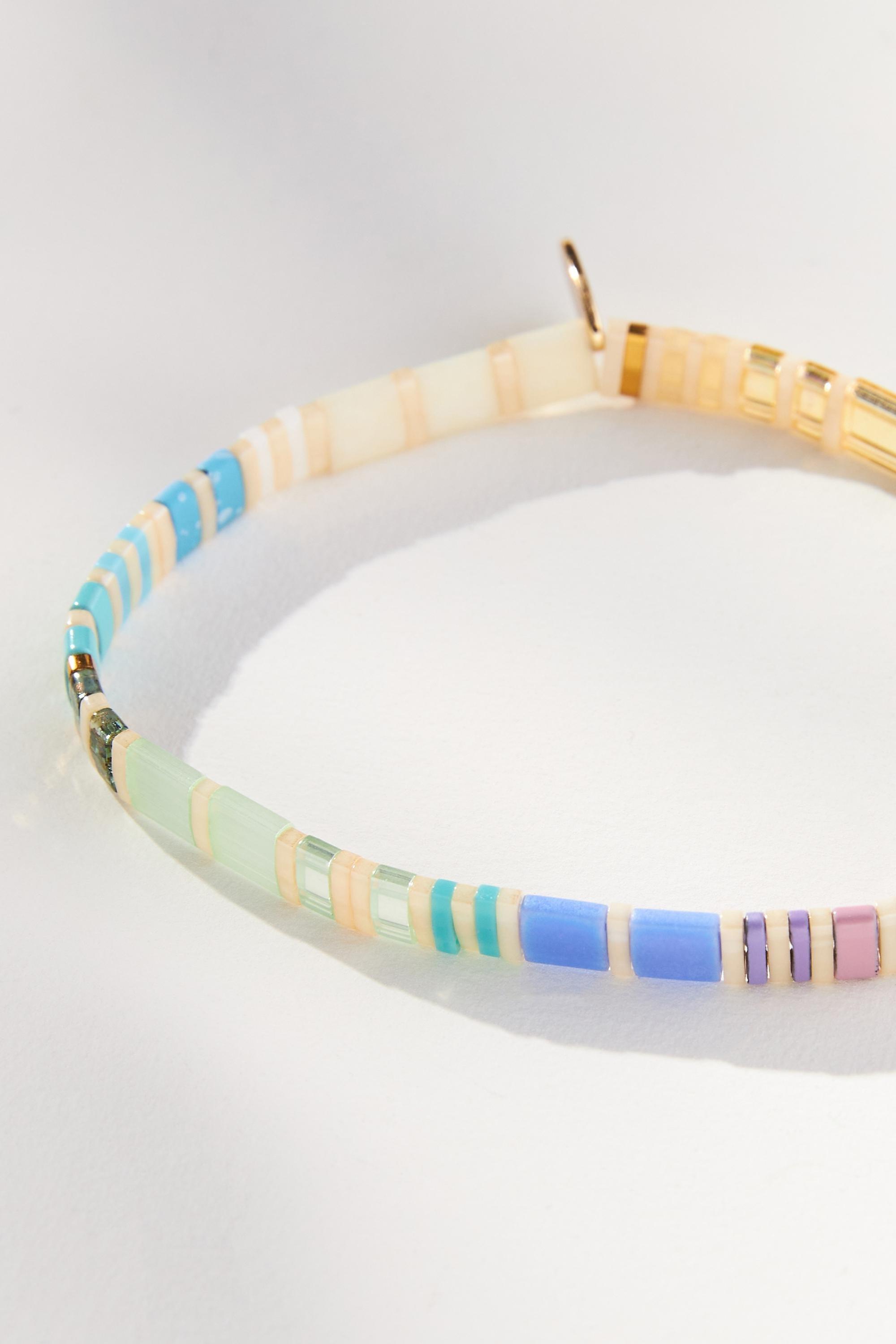 TAN Colourful Beaded Chicklet Bracelet, A501_0224, large image number 1