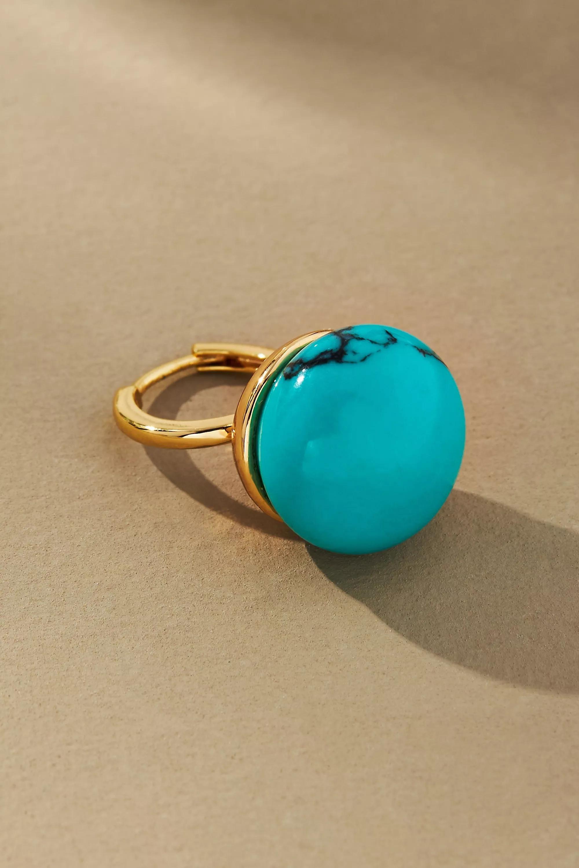 14K Gold-Plated Mini Gem Drop Earrings, Blue, A501_0046, large image number 1
