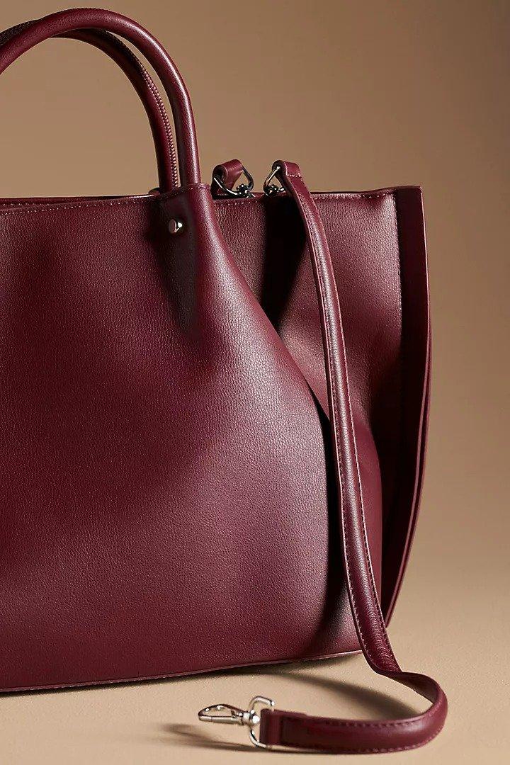 Urban Originals Faux-Leather Tote Bag, Wine, A501_0061, large image number 2