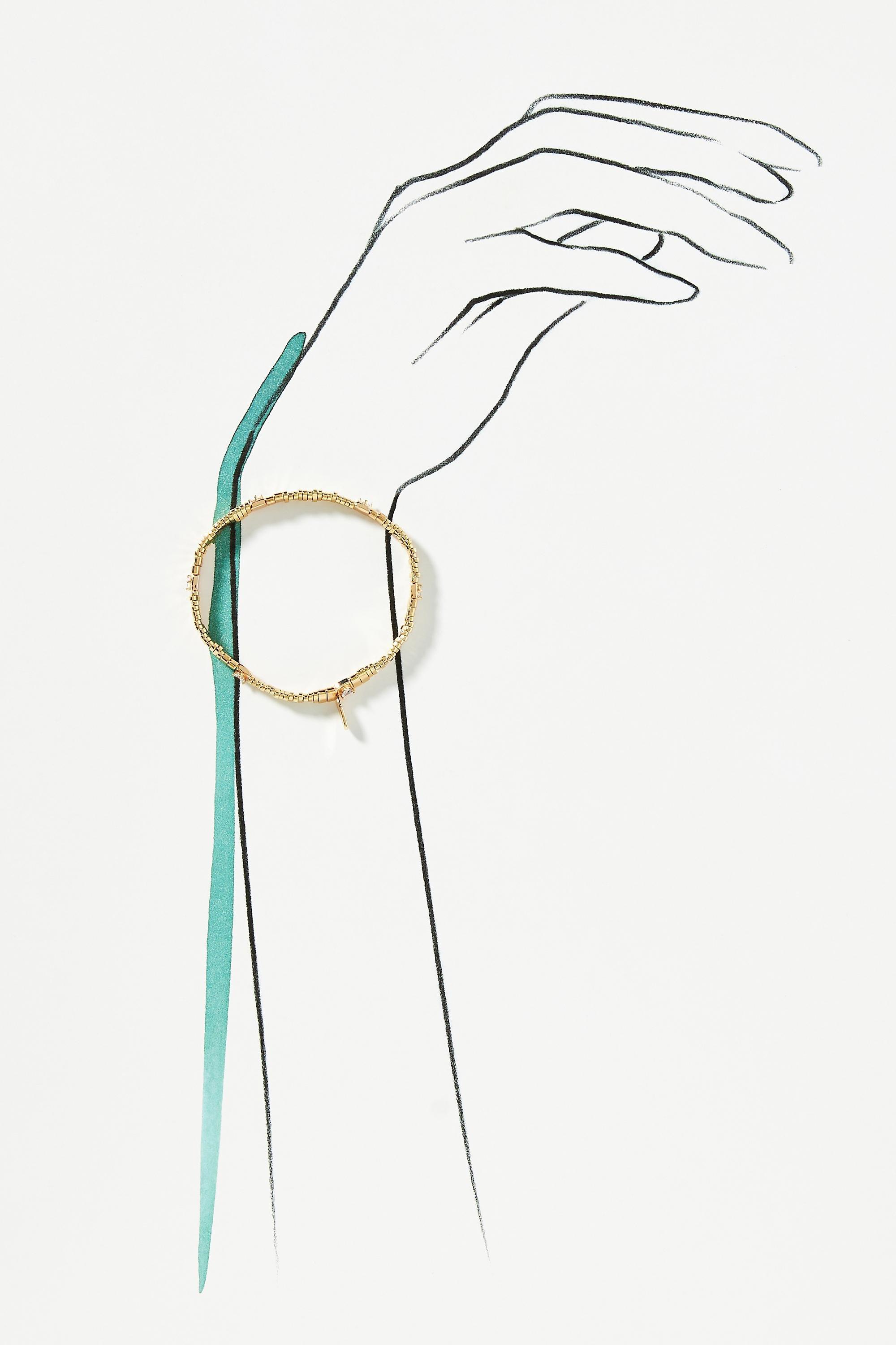 14k Gold-Plated Beaded Chicklet Bracelet, A501_0070, large image number 2