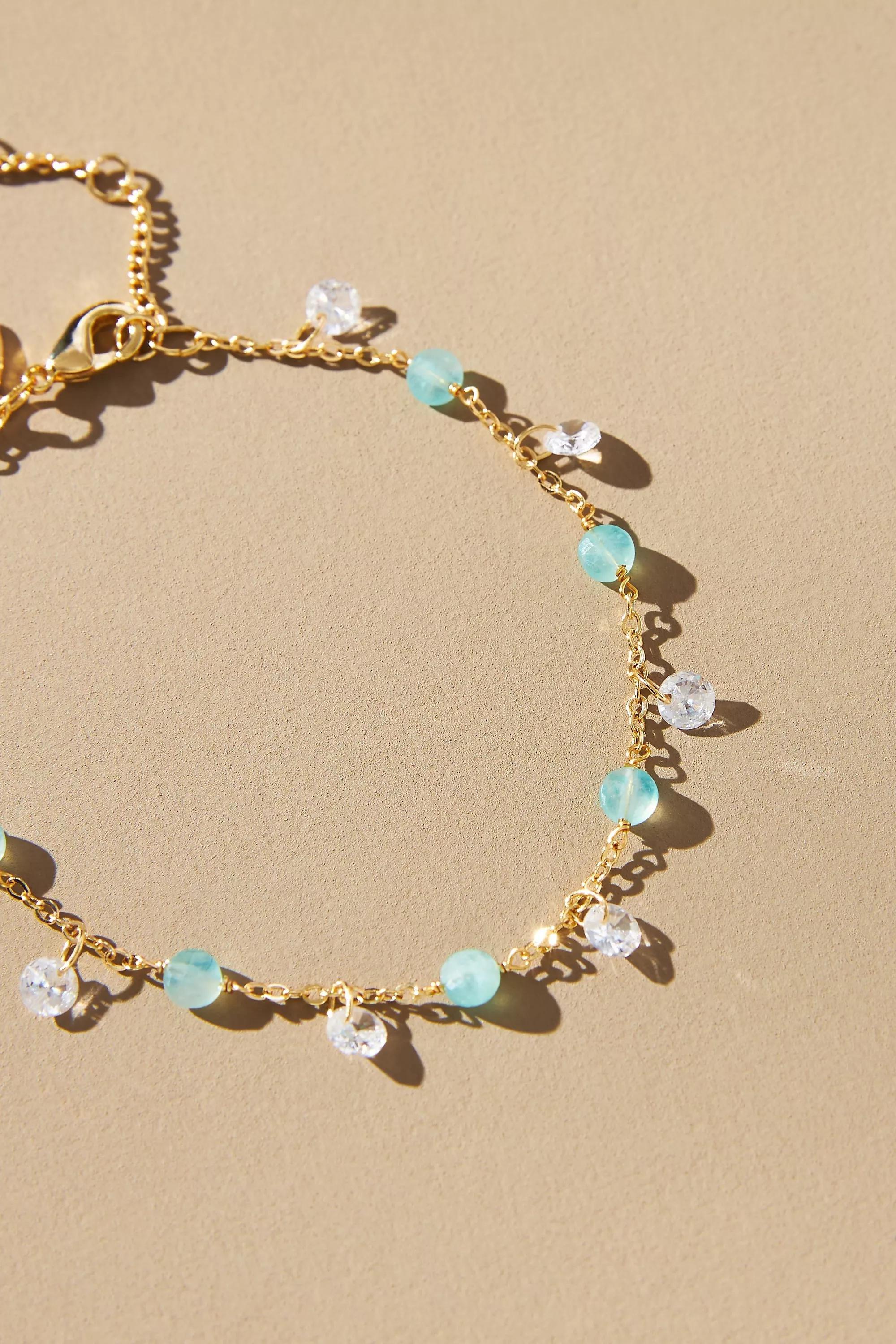 14K Gold-Plated Birthstone Charm Bracelet, Golds, A501_0102, large image number 2