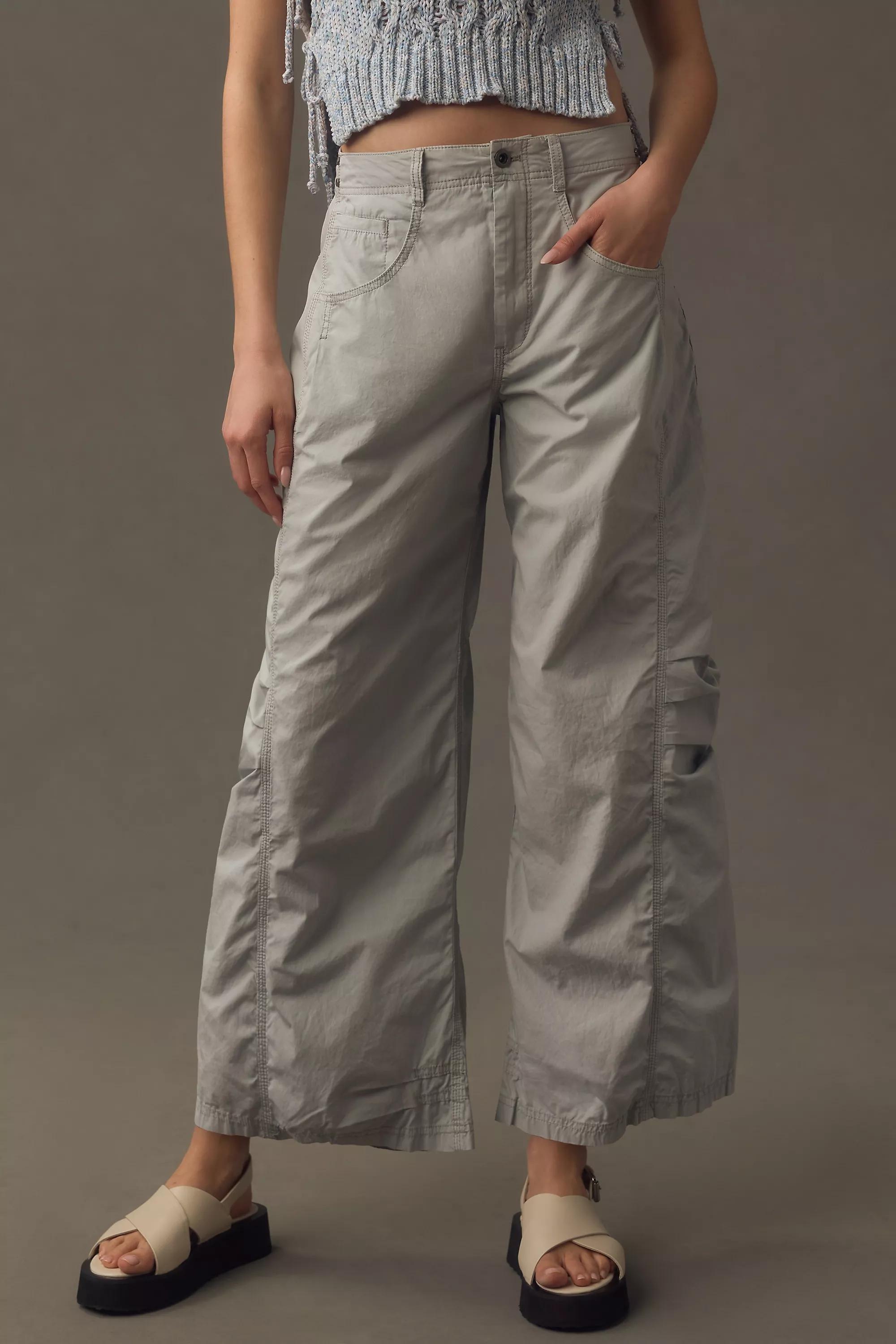 Pilcro Parachute Curve Barrel Pants, Blue, , large image number 1