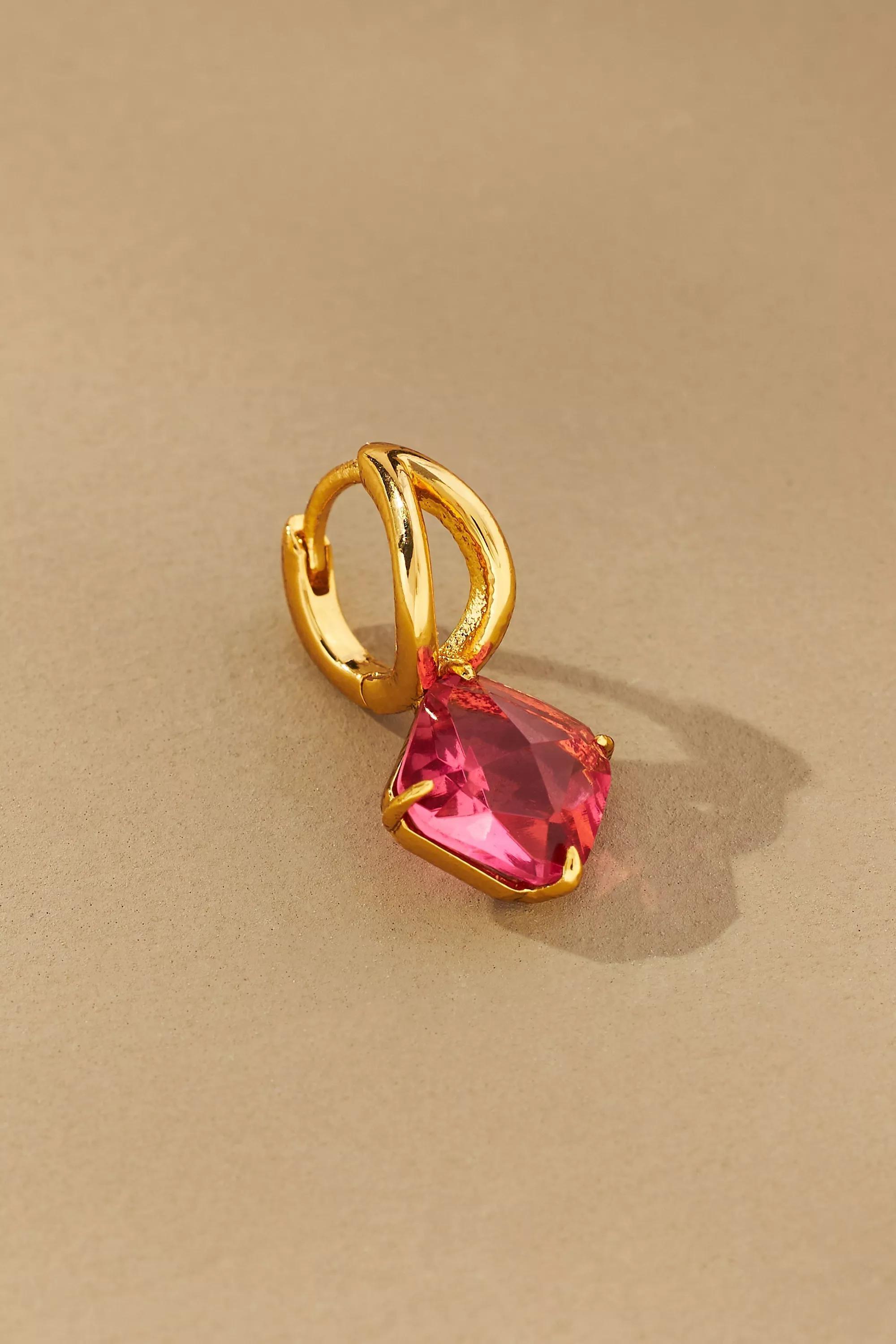 Mini Gem Drop Earrings, Pink, A501_0066, large image number 1