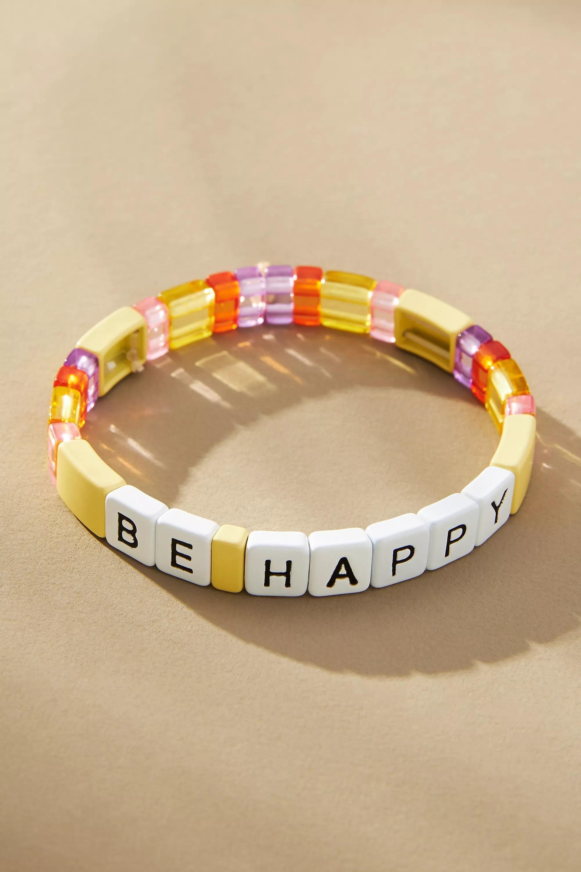 Beaded Chicklet Bracelet, Yellow, A501_0072, large image number 0