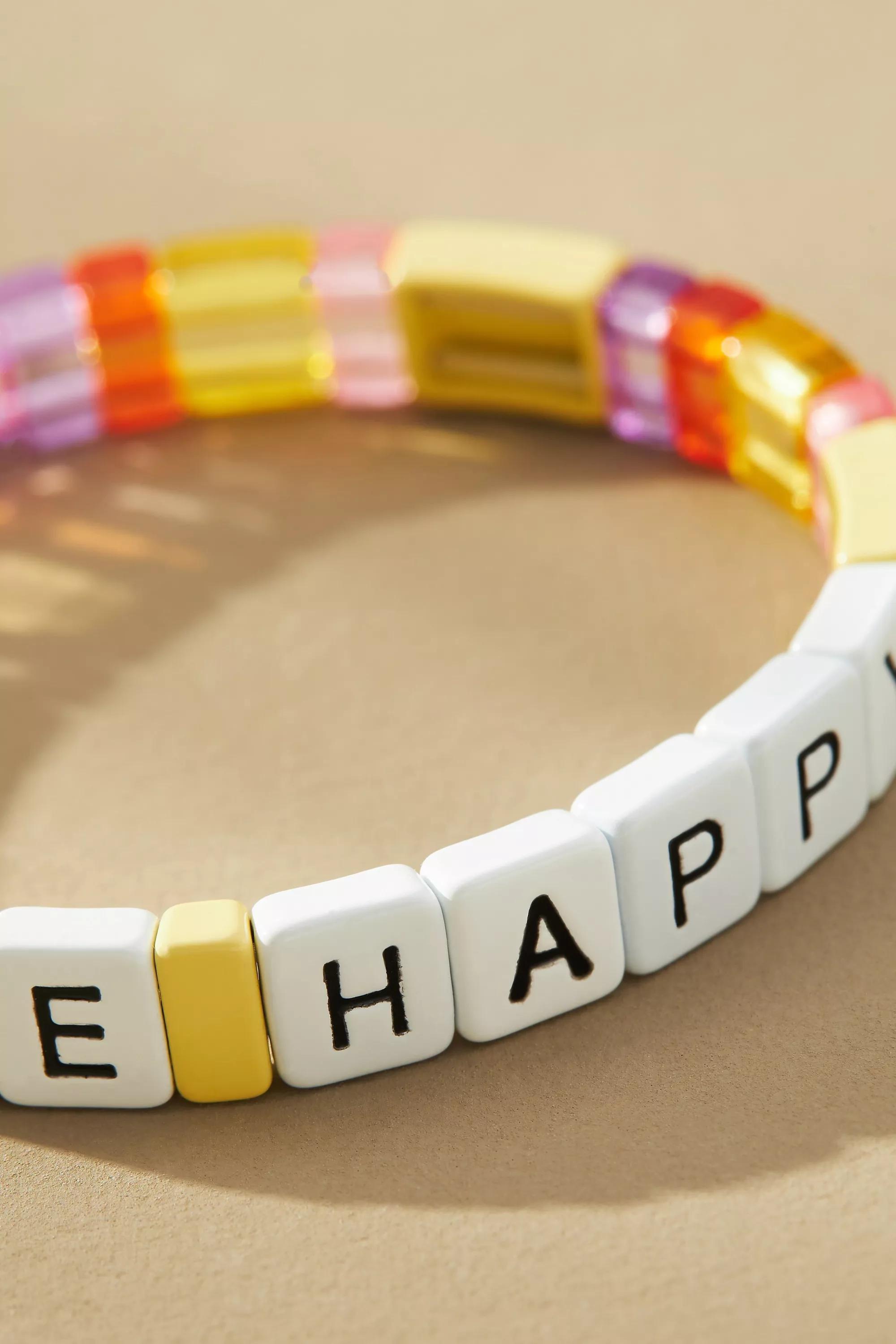 Beaded Chicklet Bracelet, Yellow, A501_0072, large image number 3