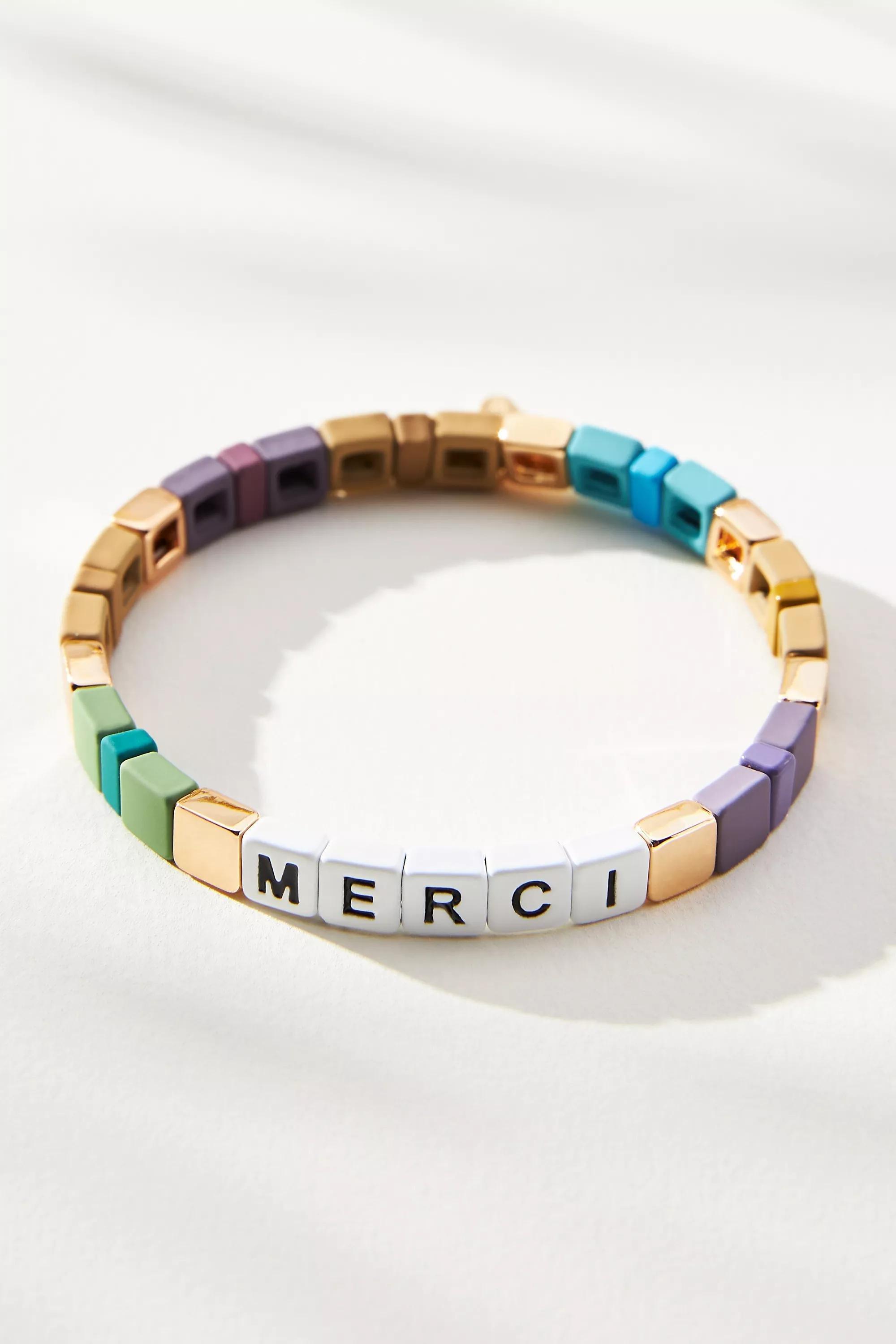 Worded Chicklet Bracelet, Purple, A501_0050, large image number 0