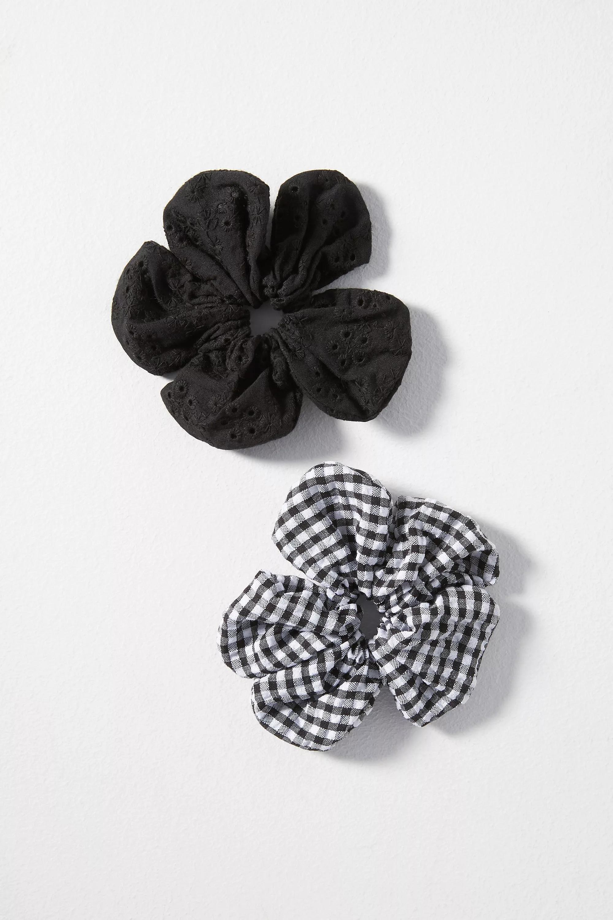 Flower Hair Scrunchies, Set Of 2, Multicolour, A501_0001, large image number 1
