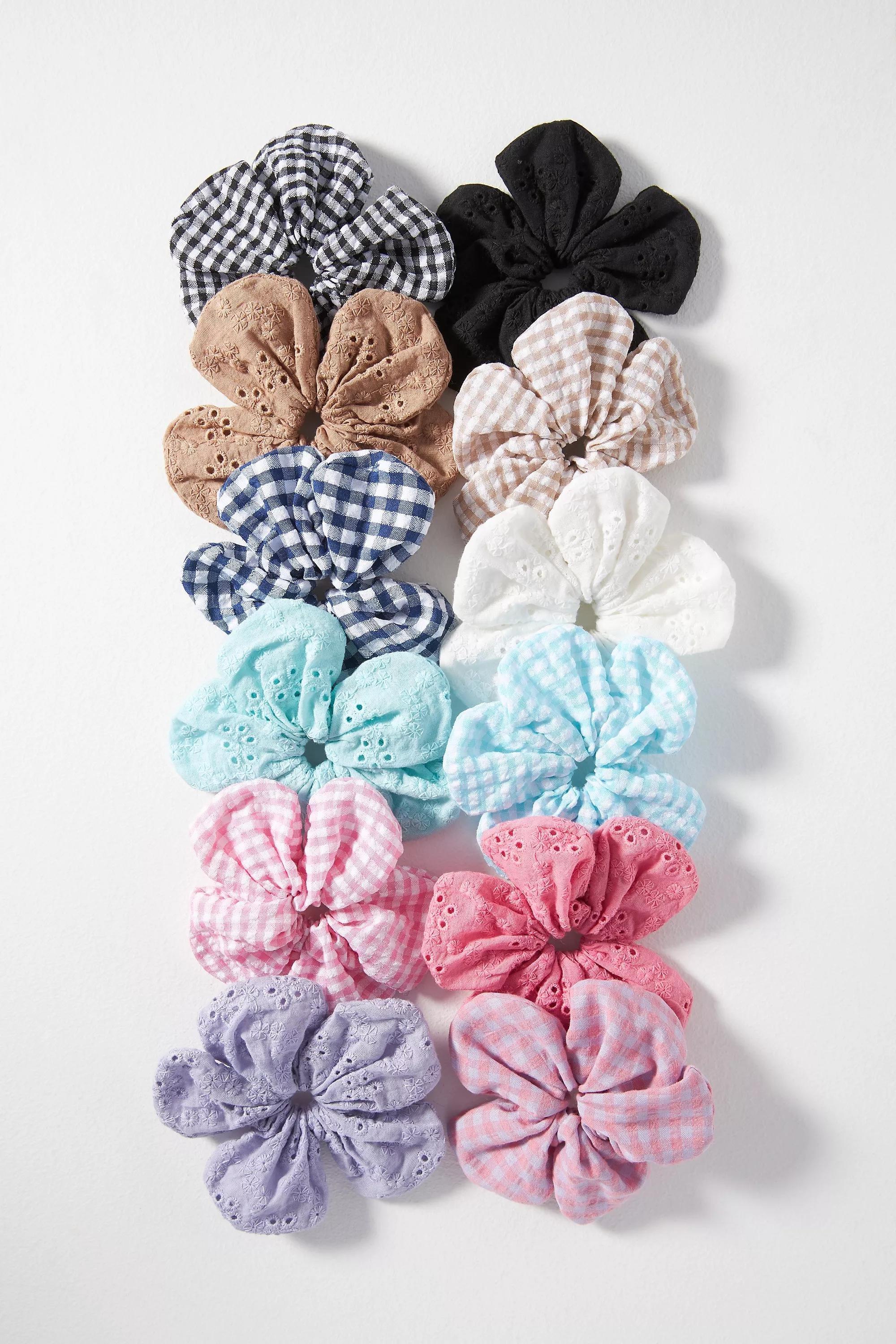Flower Hair Scrunchies, Set Of 2, Pink, A501_0066, large image number 3