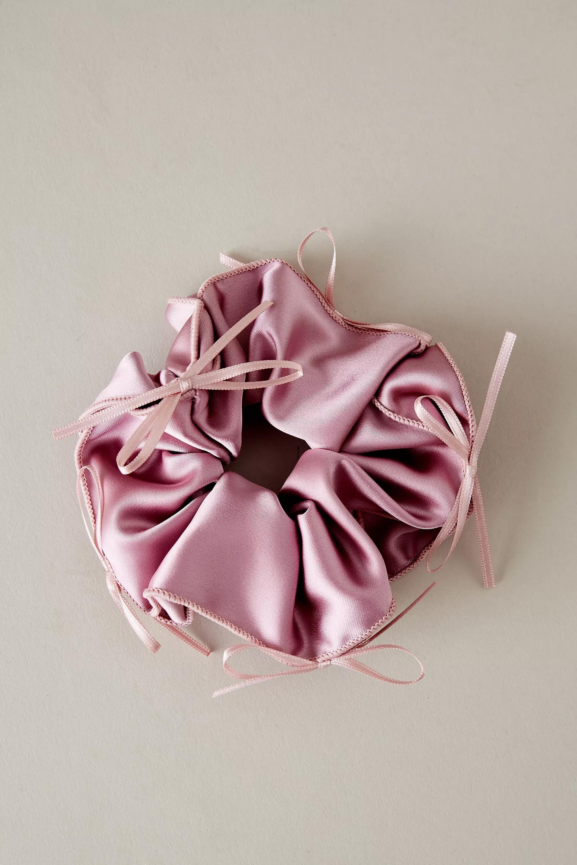 By Anthropologie Large Silk Bow Hair Scrunchie, Purple, A501_0057, large image number 0