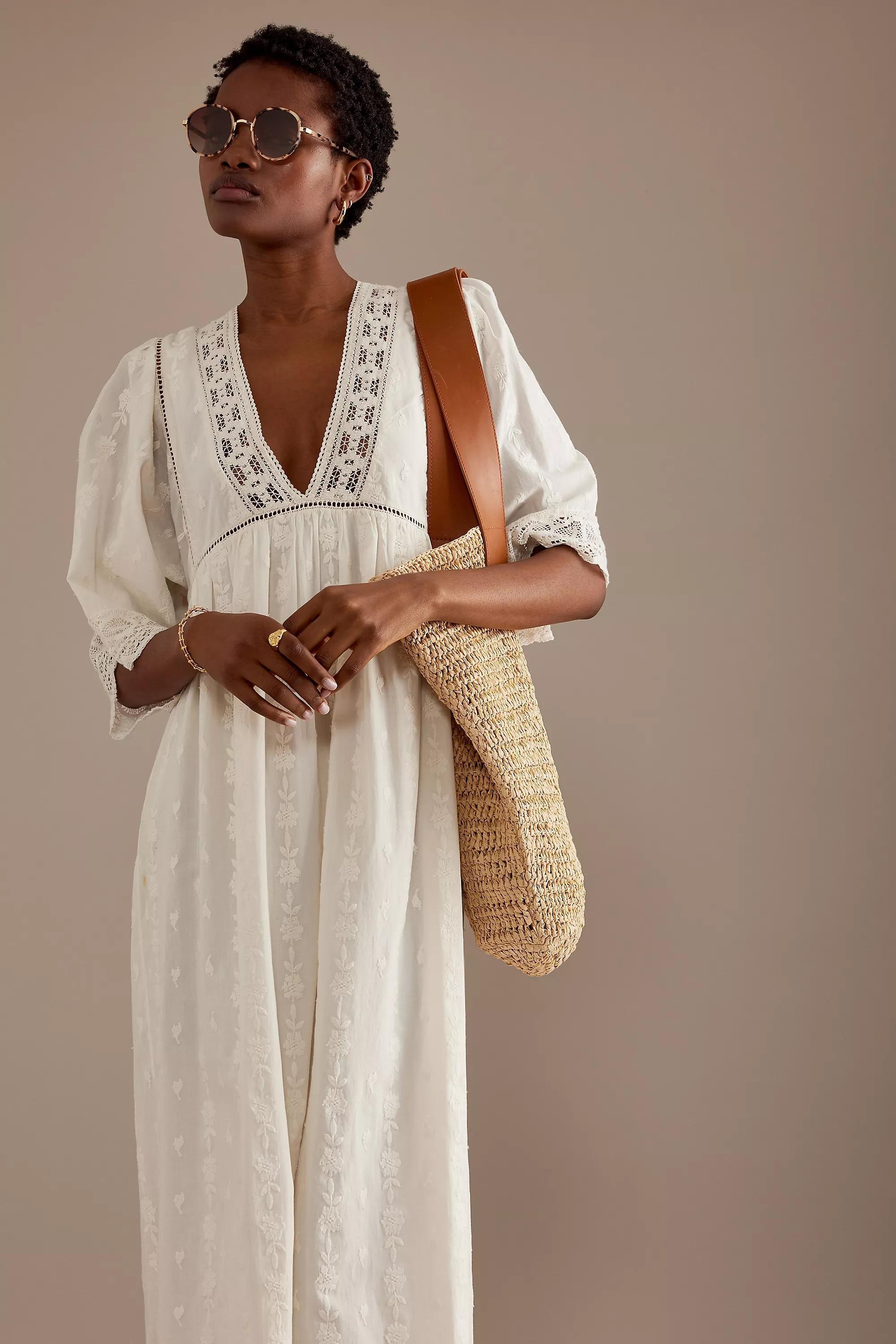 Louise Misha Majorelle Lace Trim Maxi Dress, White, , large image number 0