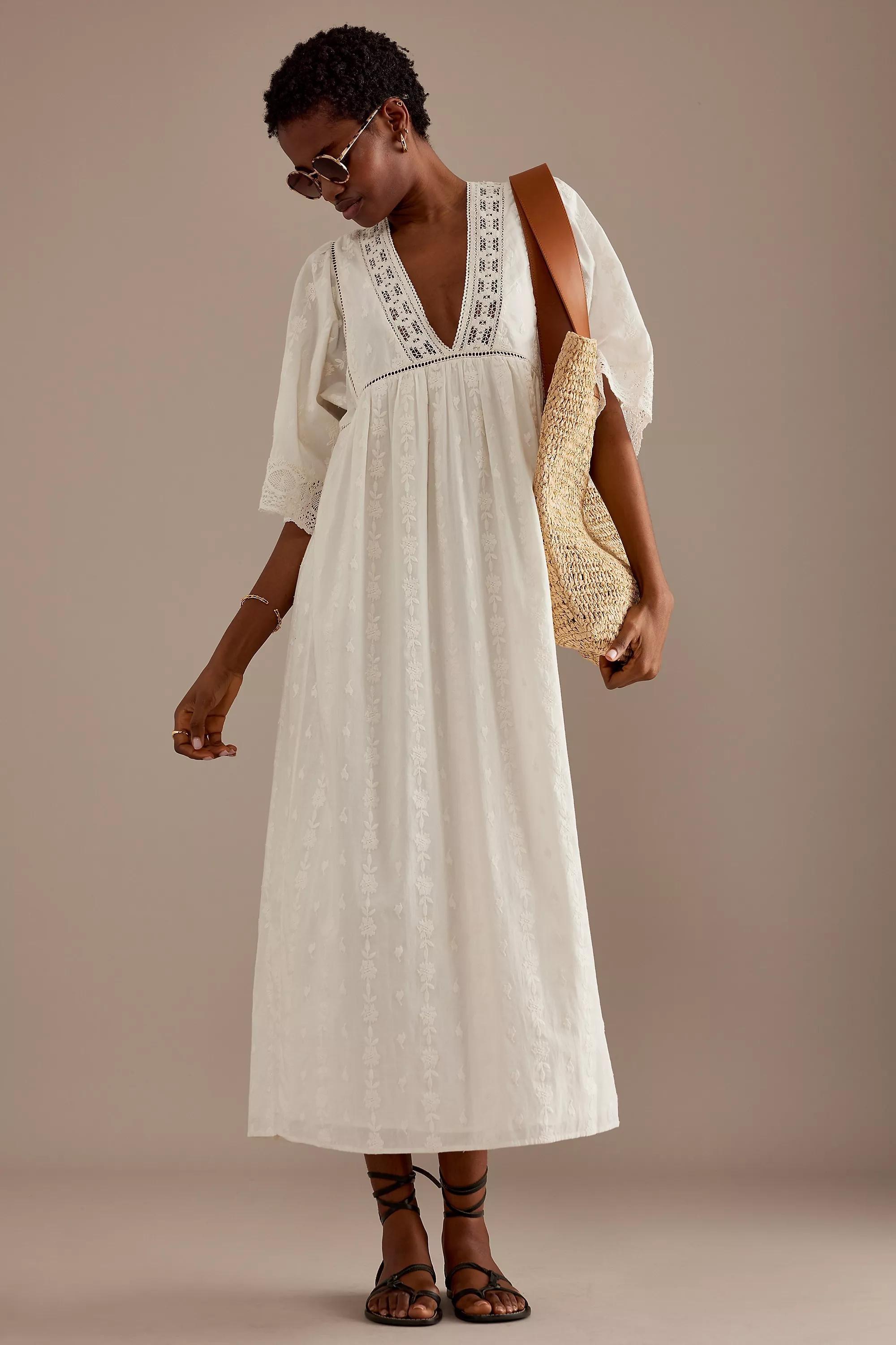 Louise Misha Majorelle Lace Trim Maxi Dress, White, , large image number 2