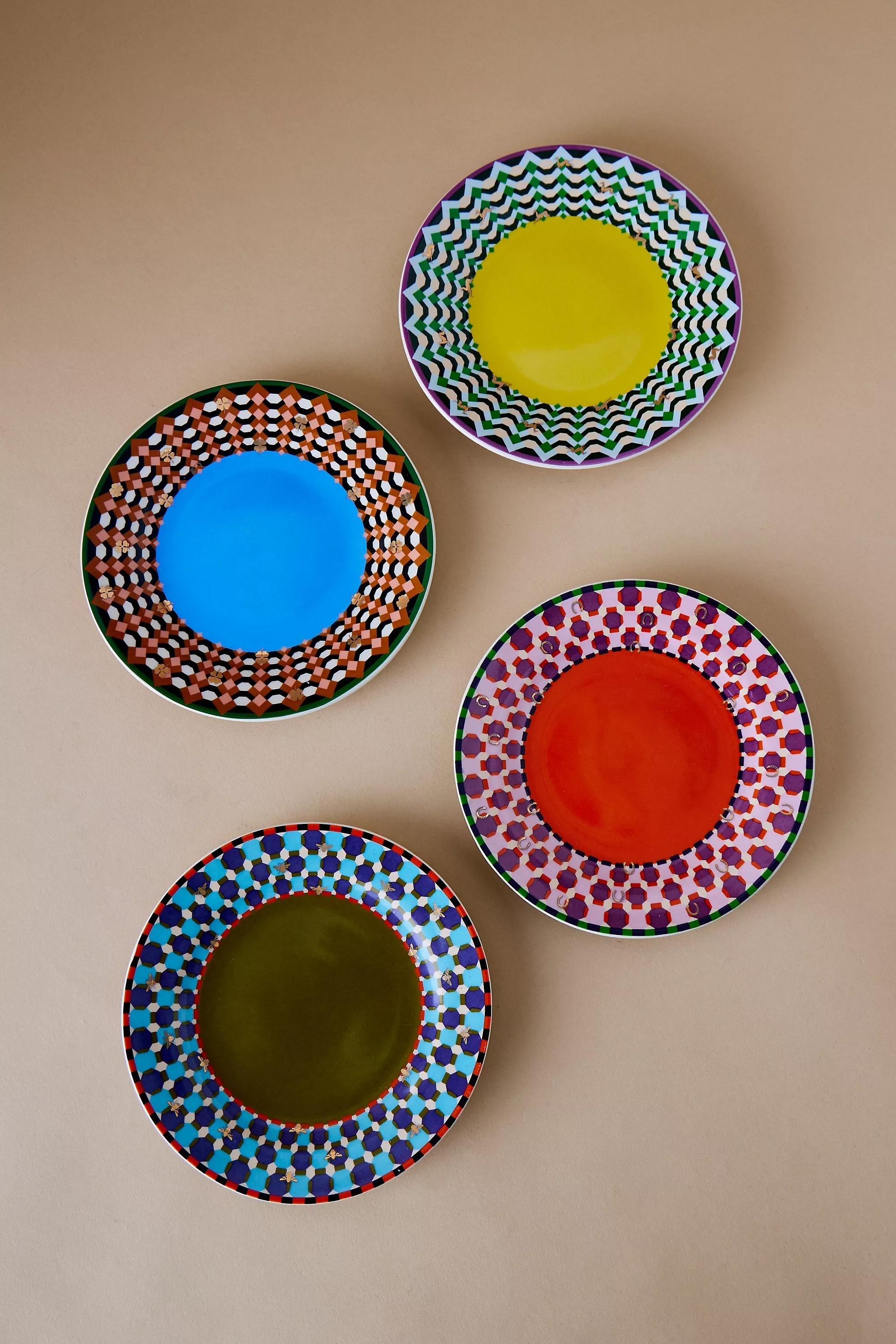 Geo Canape Plate, Green, A501_0030, large image number 1