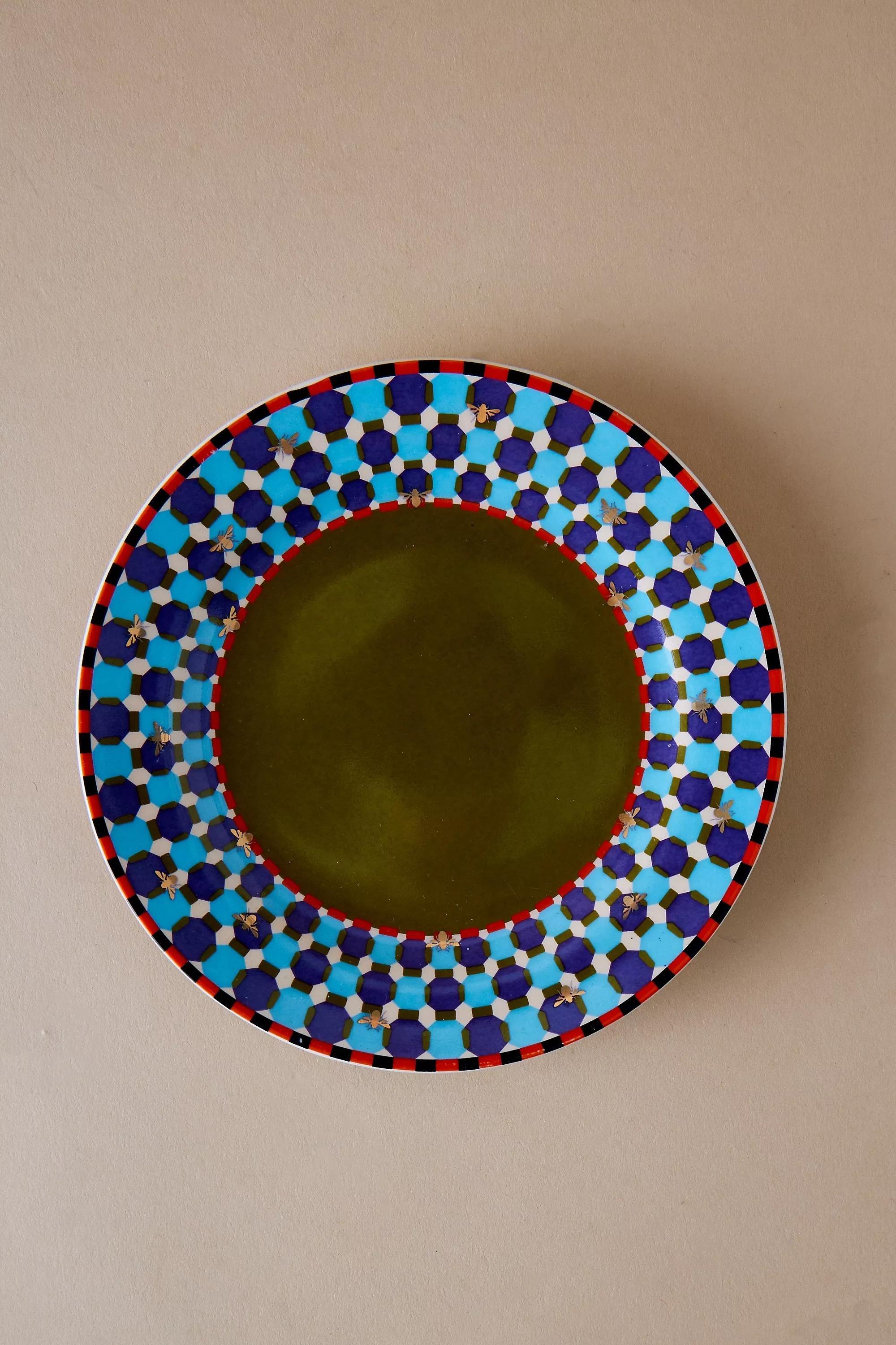 Geo Canape Plate, Green, A501_0030, large image number 3