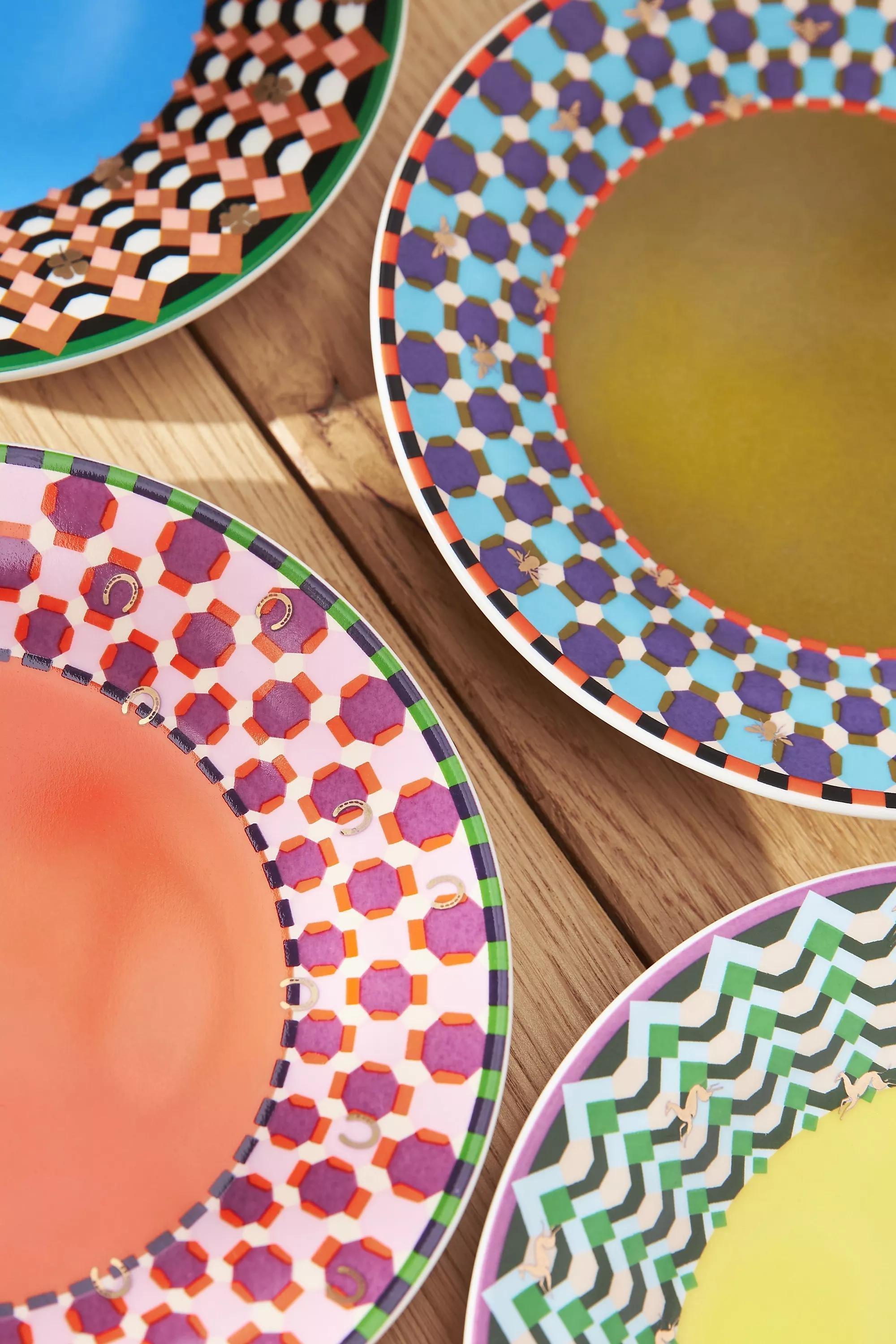 Geo Canape Plate, Green, A501_0030, large image number 4