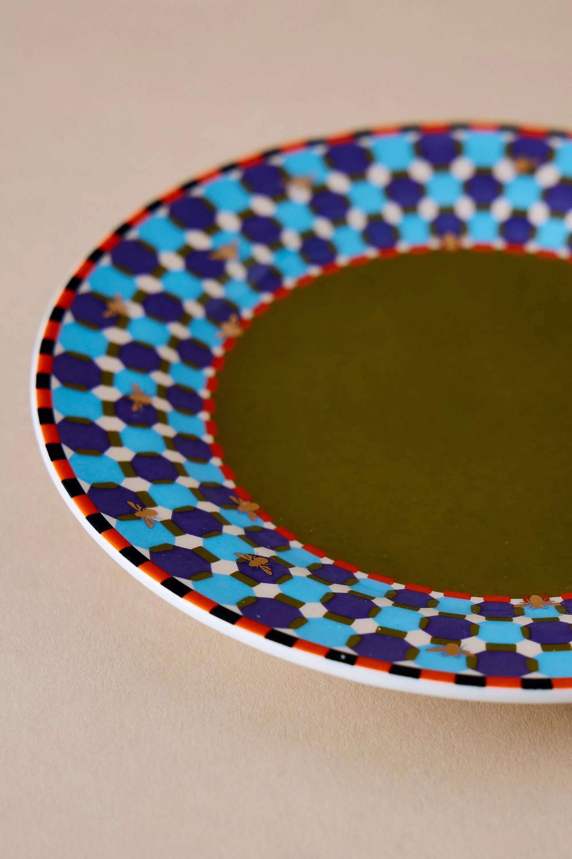 Geo Canape Plate, Green, A501_0030, large image number 5